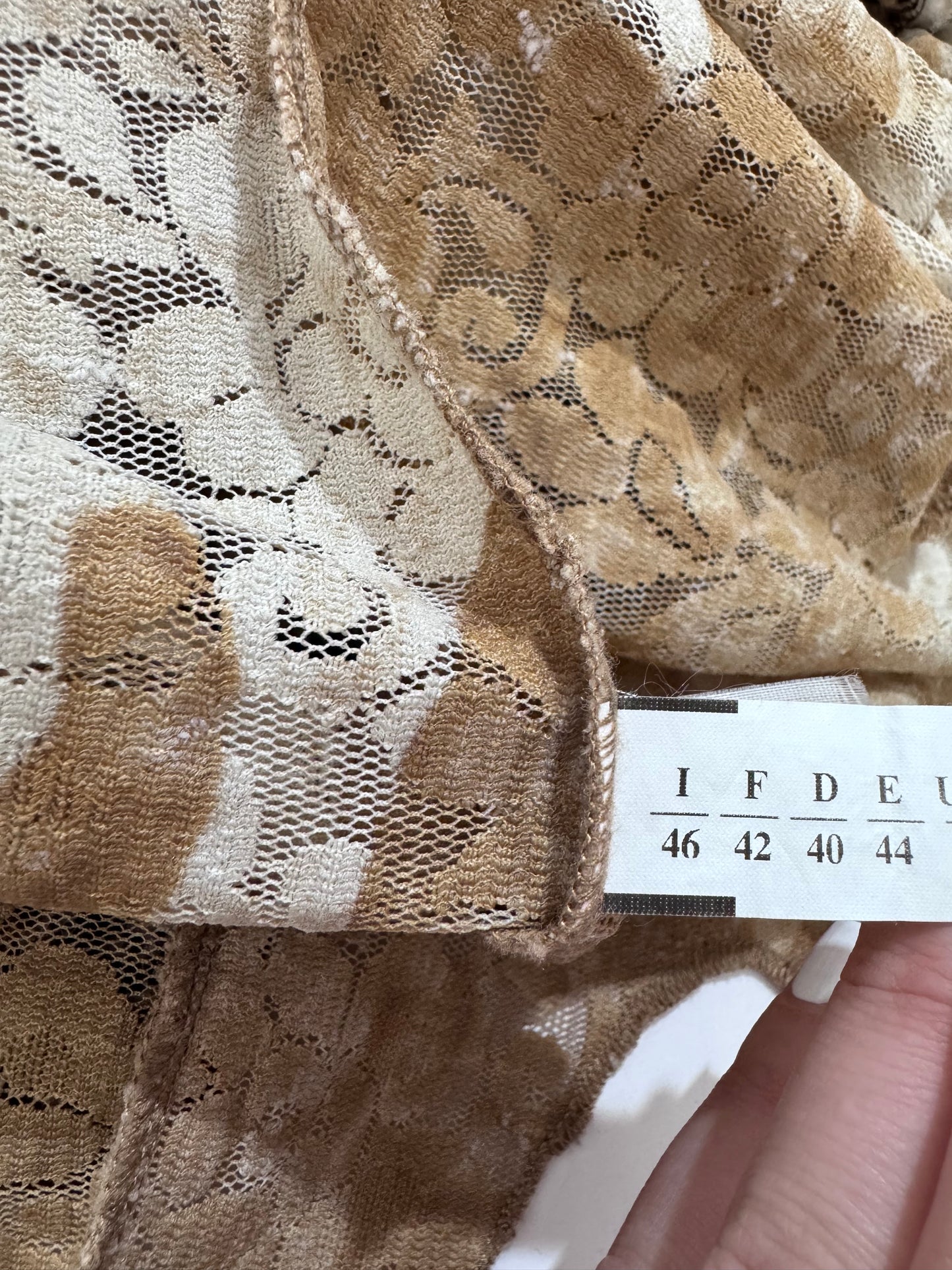 Late '90s Leopard Print Lace Slip Dress - Size L