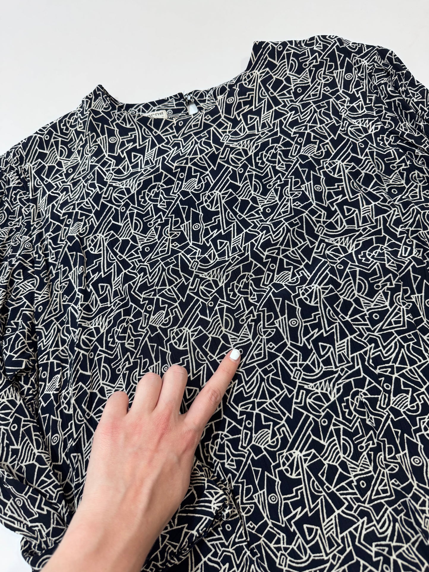 '80s Liz Clairborne Drop Waist Abstract Print Dress - DEF.