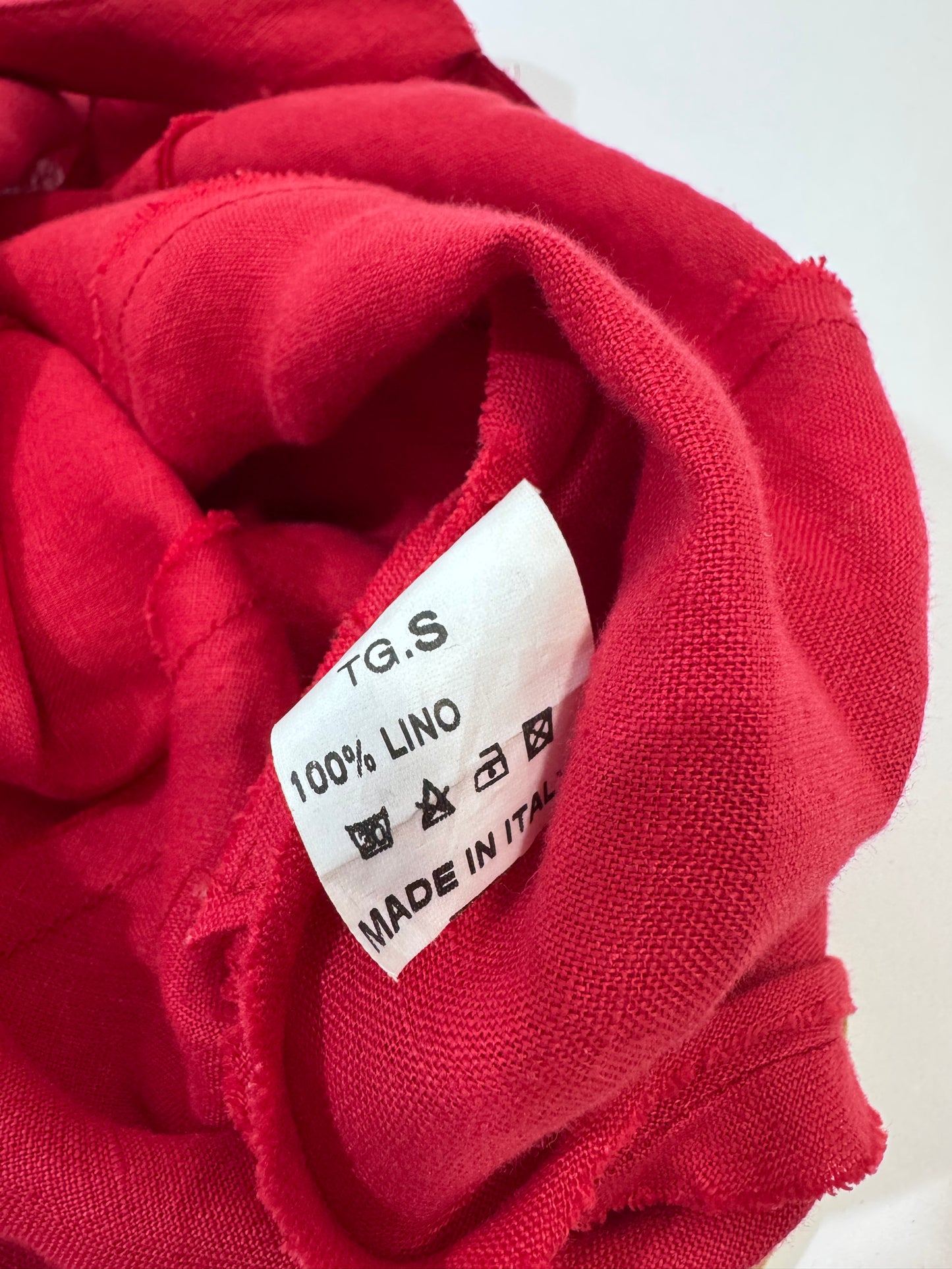 100% Linen Red Dress