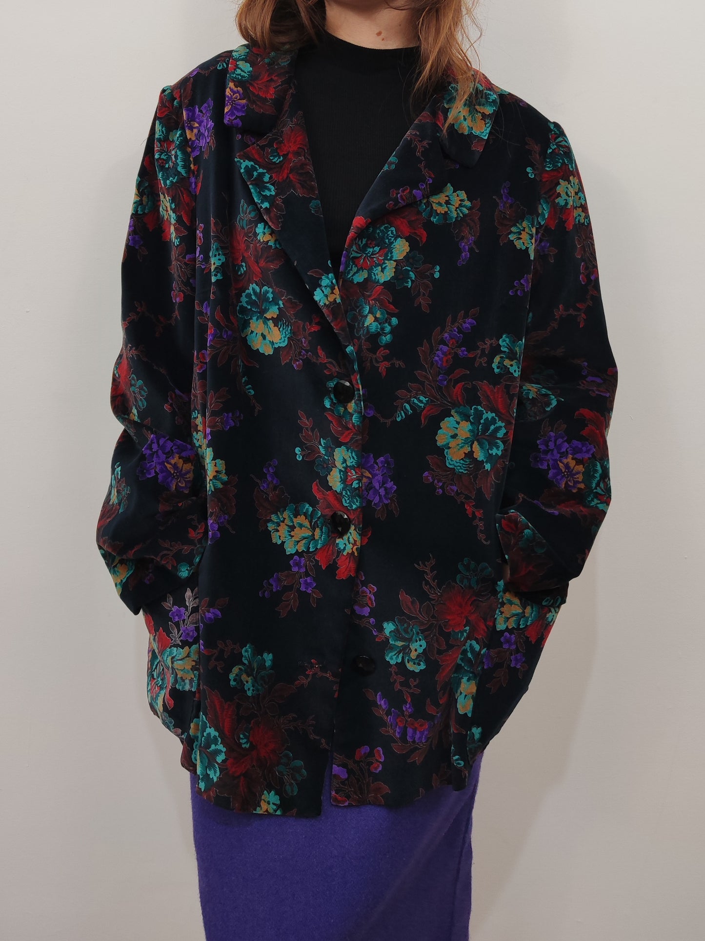 Vintage Velour Floral Blazer