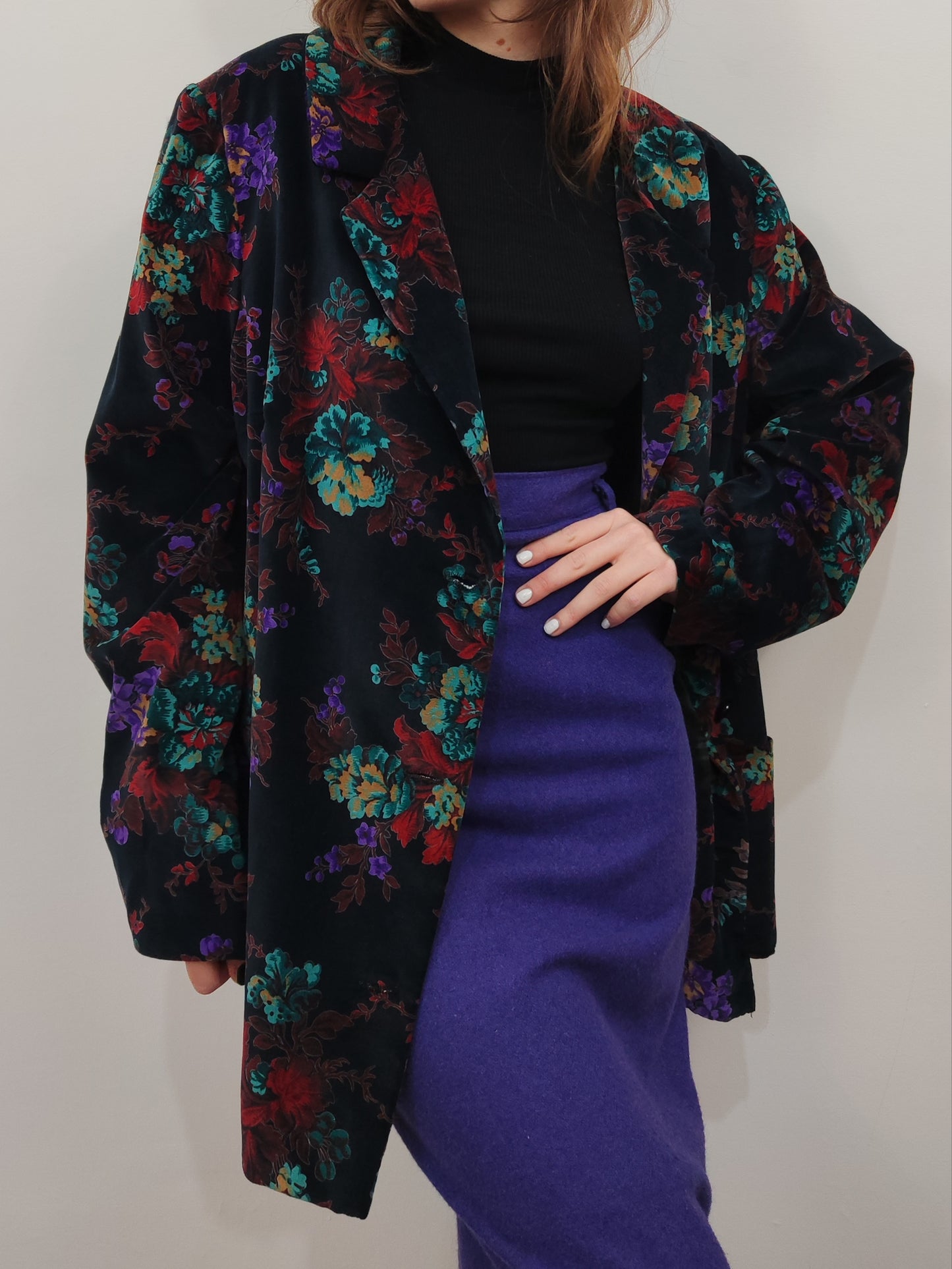 Vintage Velour Floral Blazer
