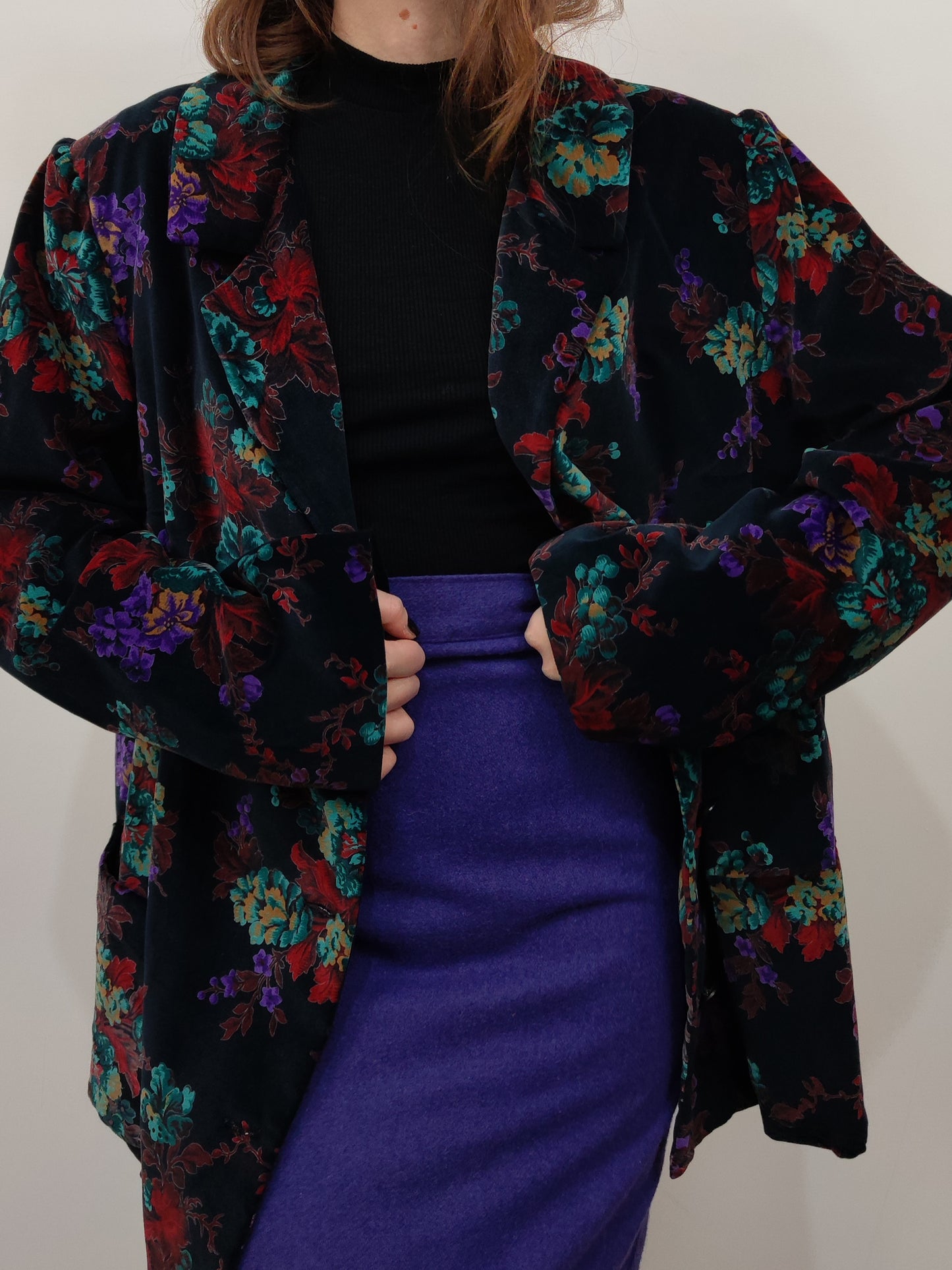 Vintage Velour Floral Blazer