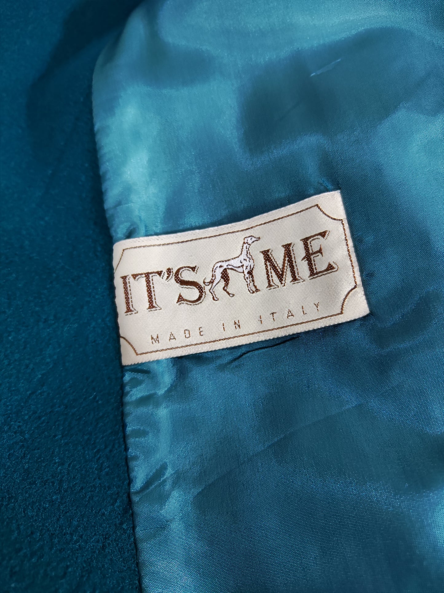 '80s Wool Teal Green Coat- Size L