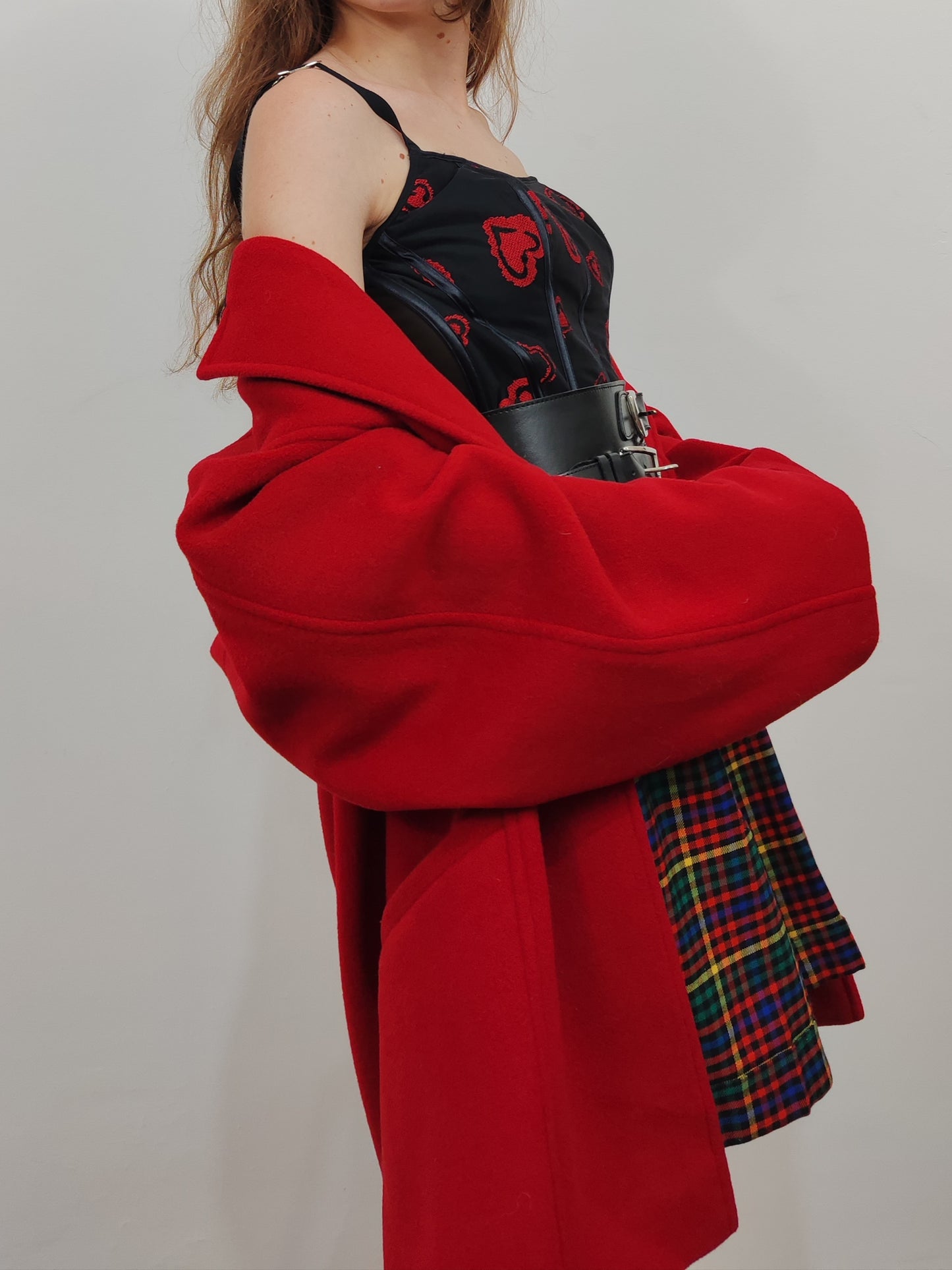 '80s 100% Virgin Wool Red Coat