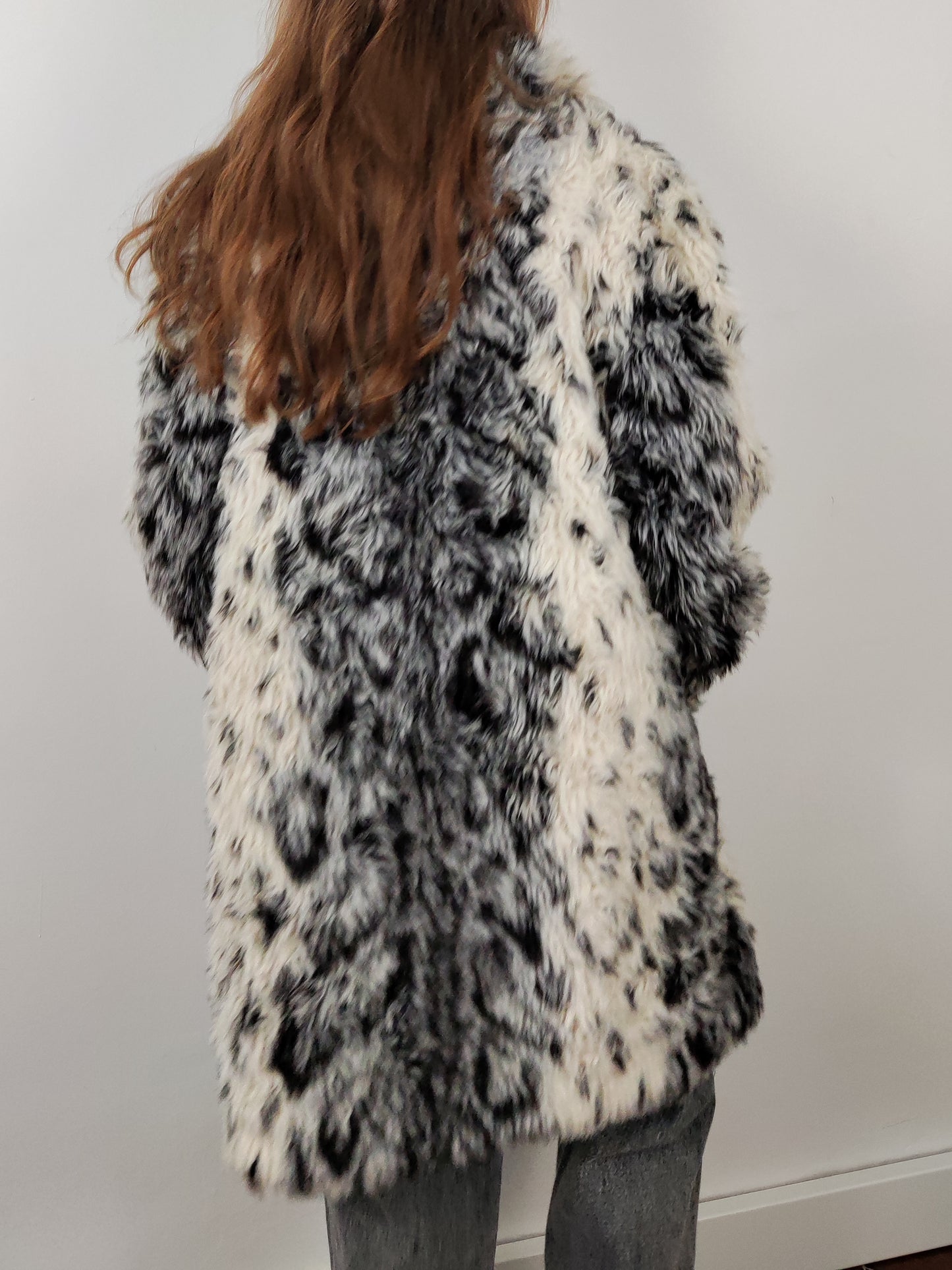 Vintage Black and White Faux Fur