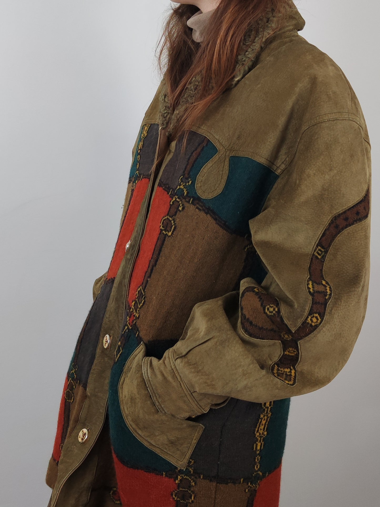 Wool and Leather Vintage Coat