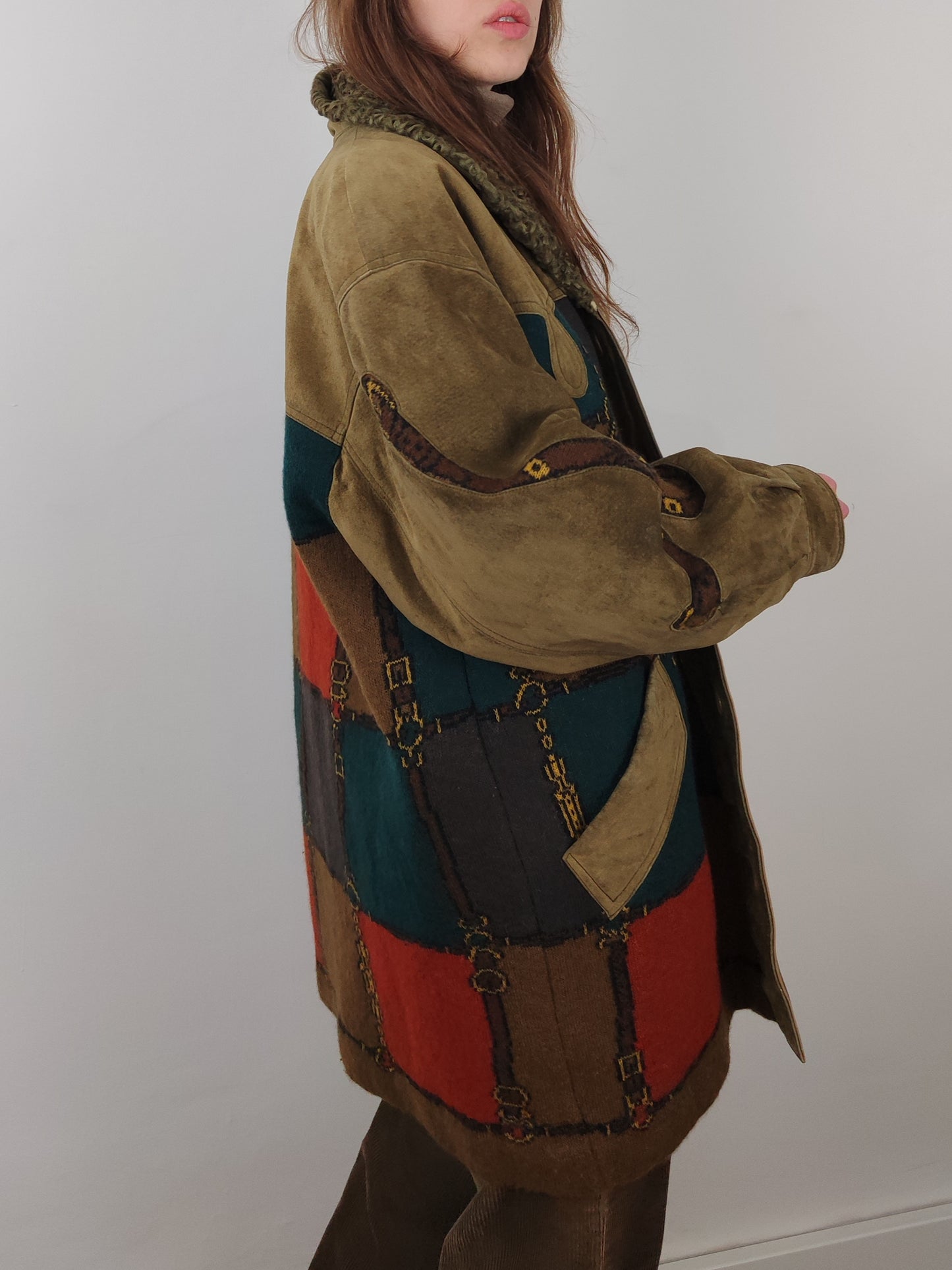 Wool and Leather Vintage Coat