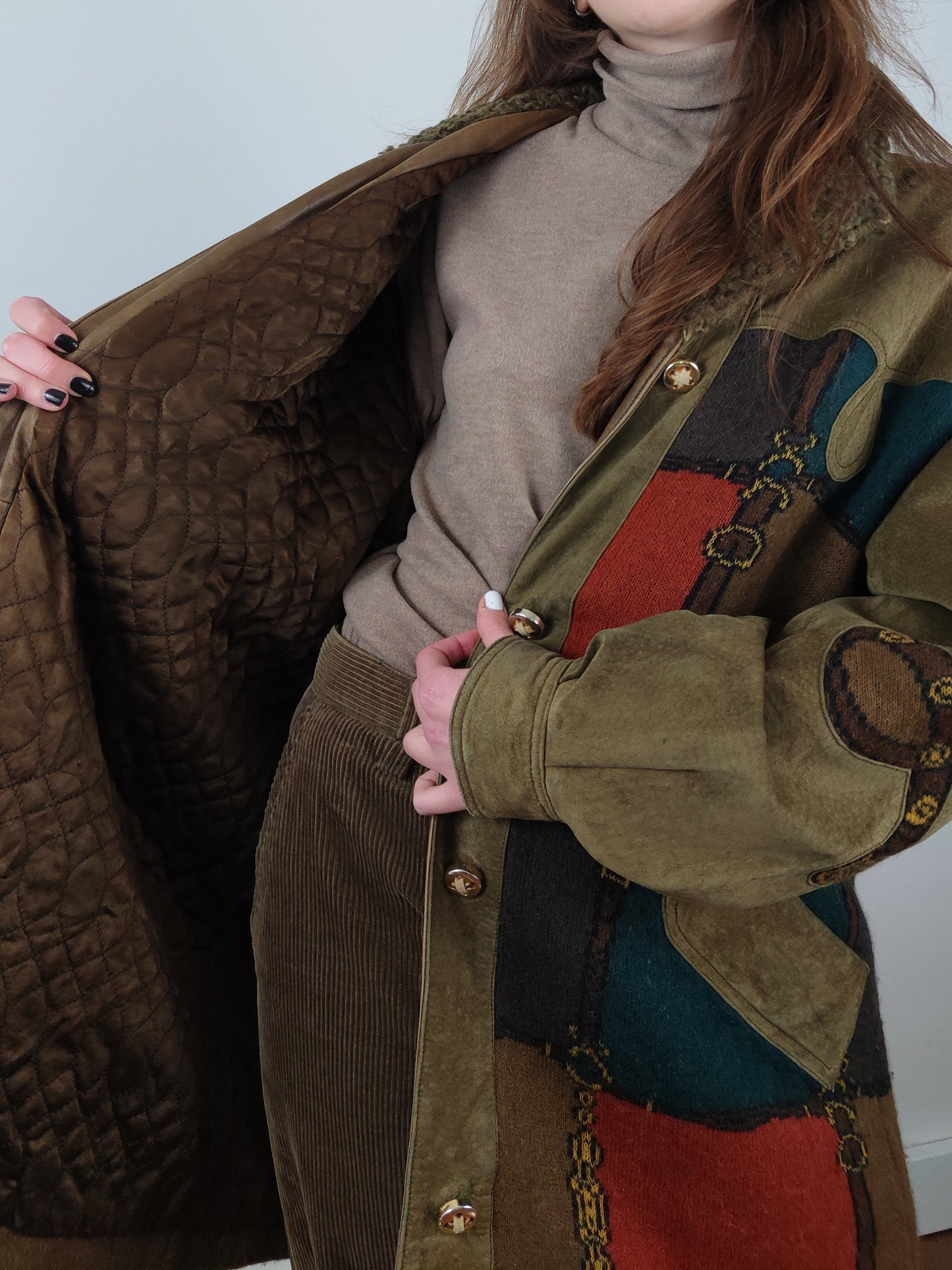 Wool and Leather Vintage Coat