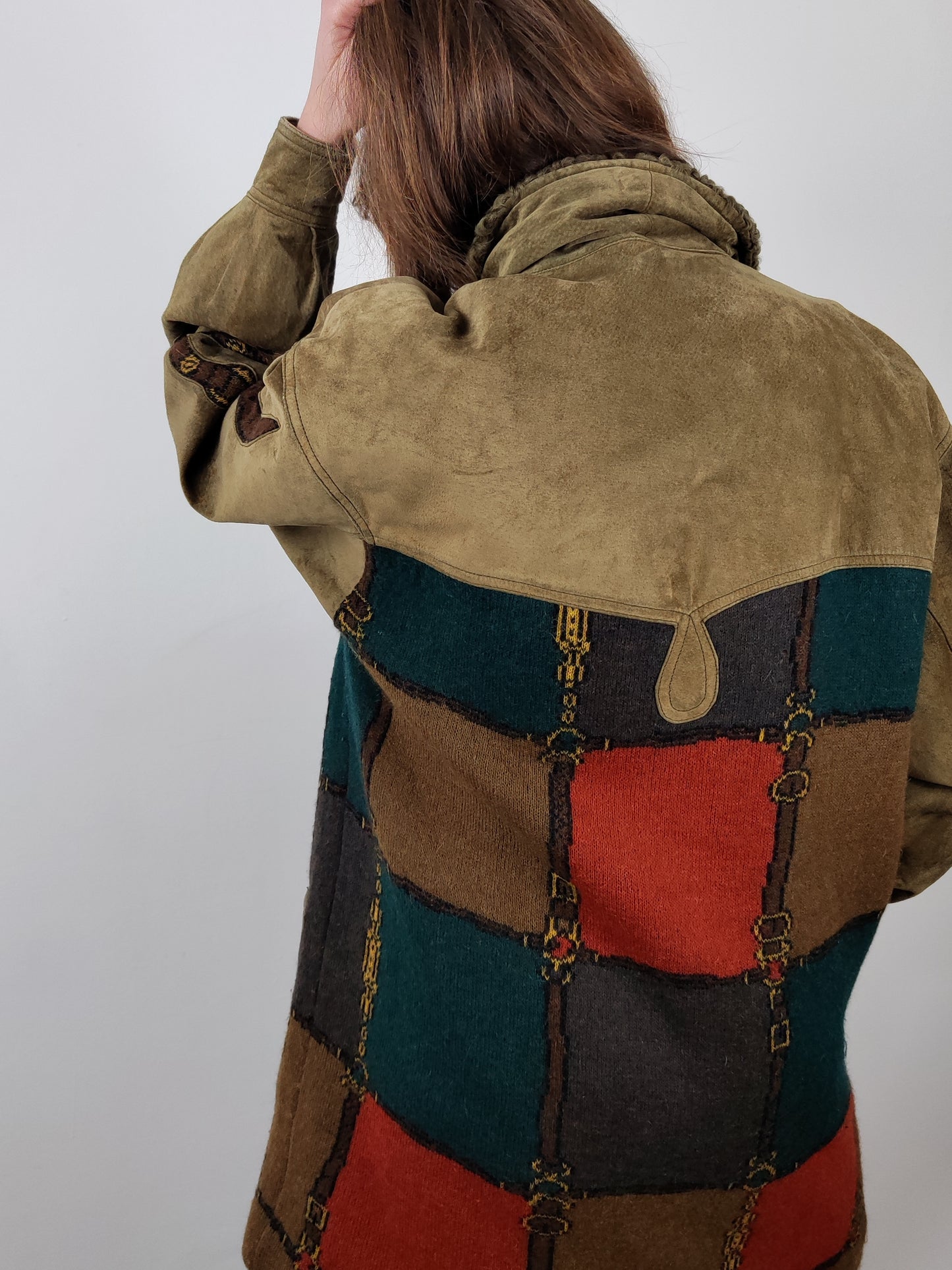 Wool and Leather Vintage Coat