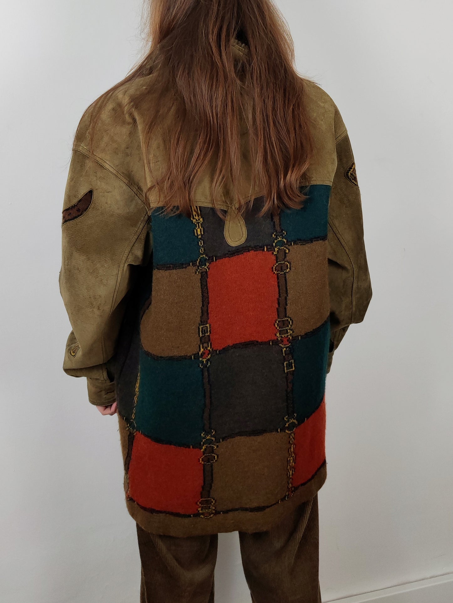 Wool and Leather Vintage Coat