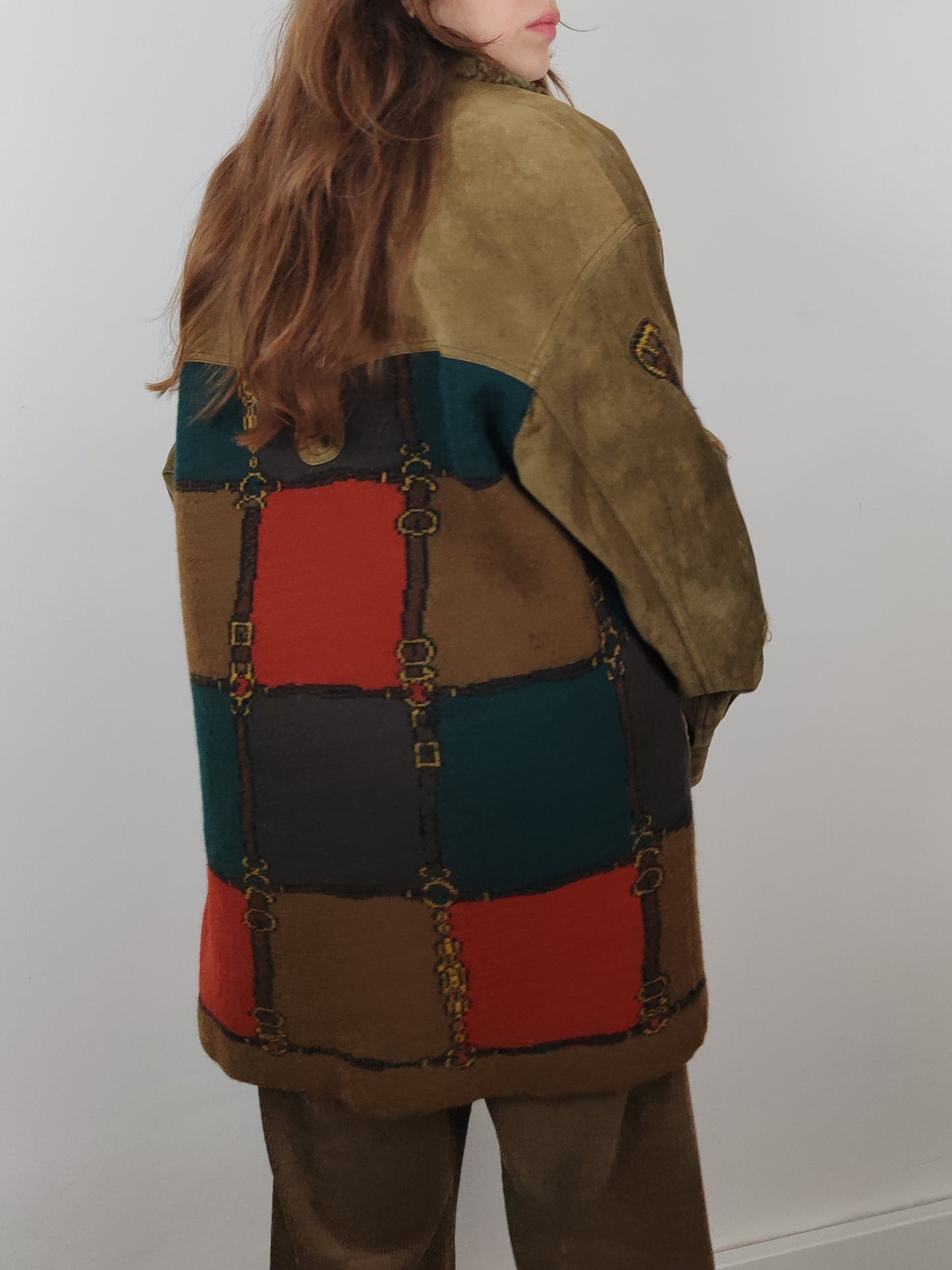 Wool and Leather Vintage Coat