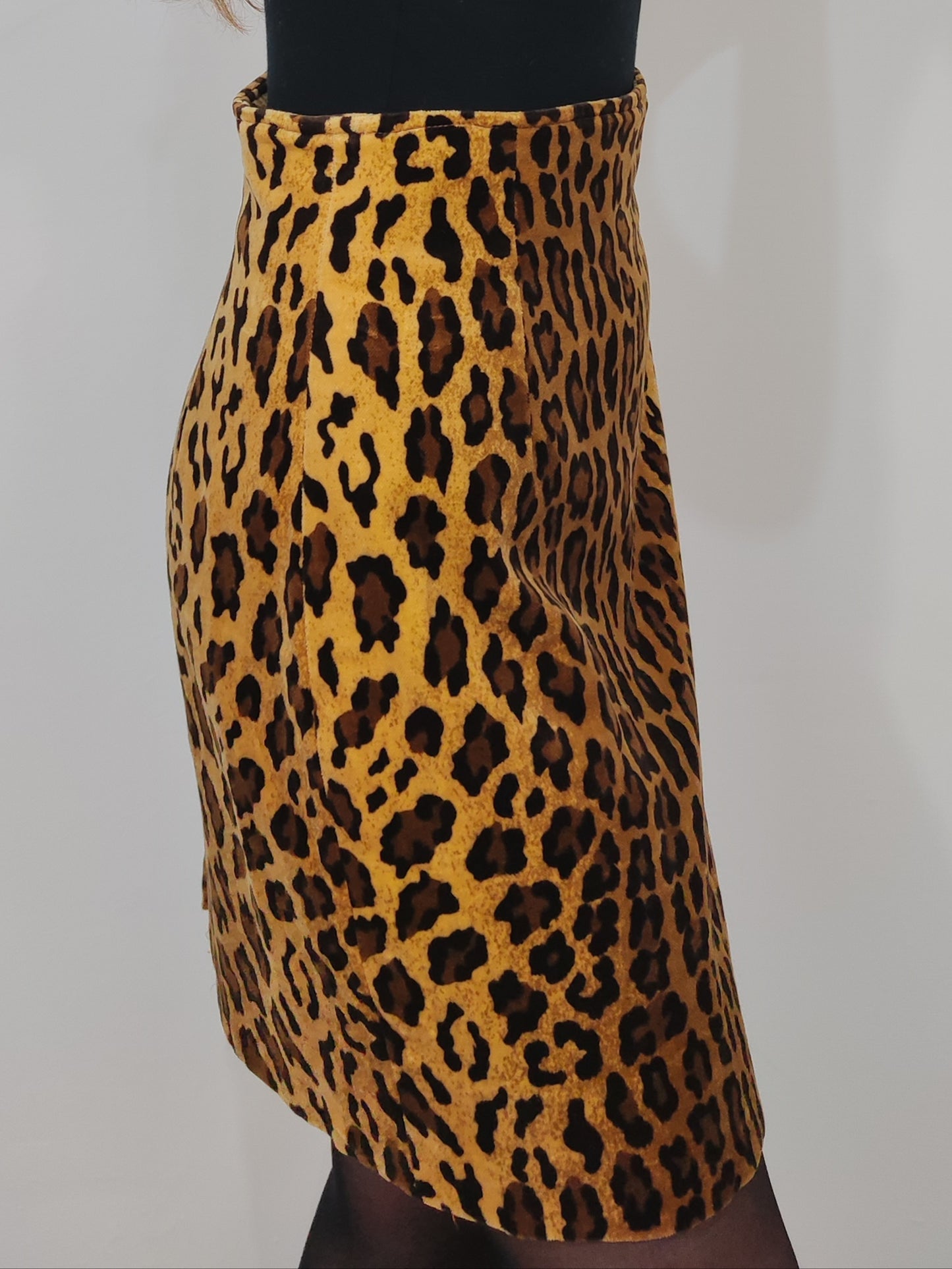Vintage Velour Leopard Skirt