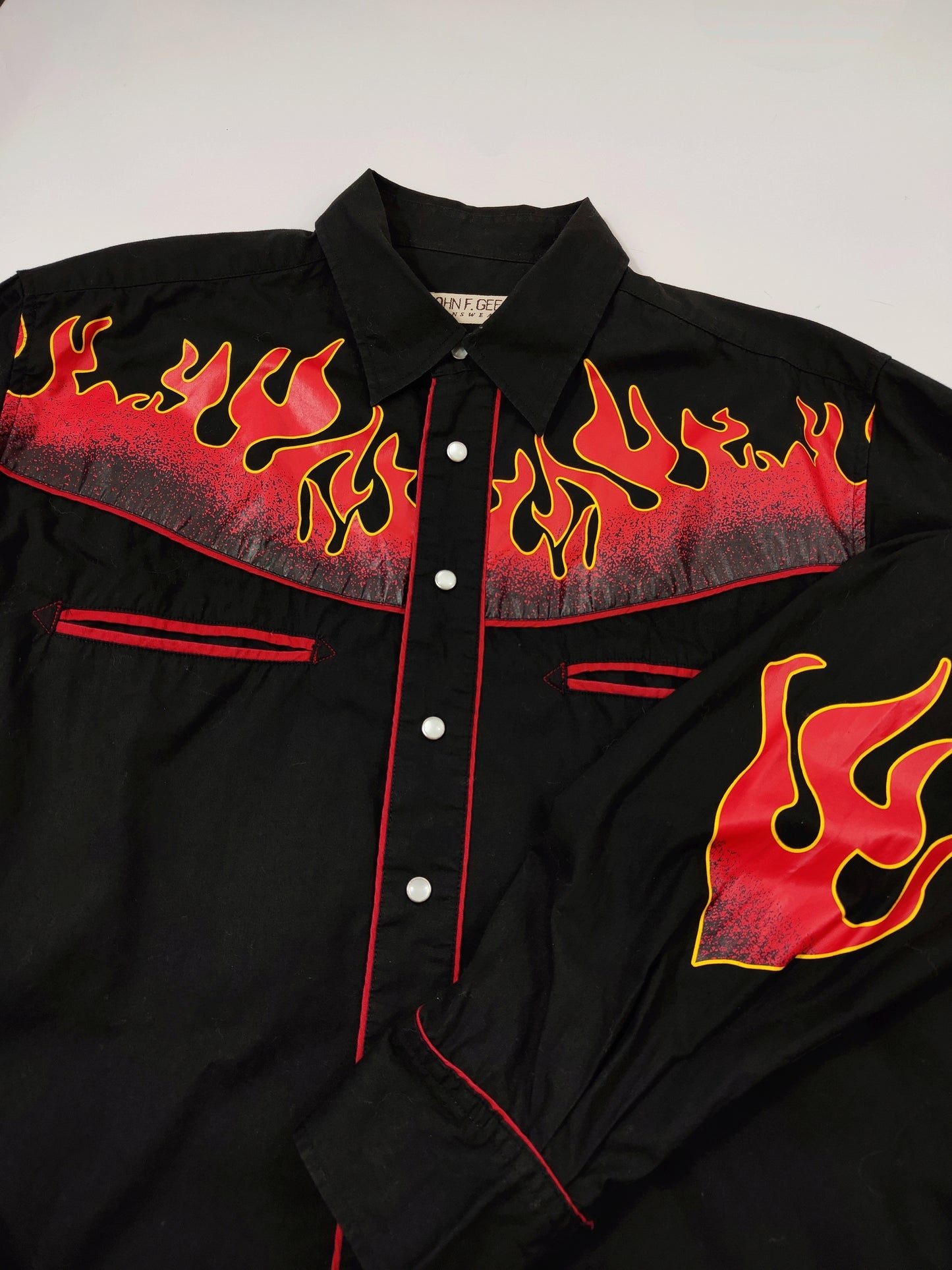 Vintage 100% Cotton Flames Shirt