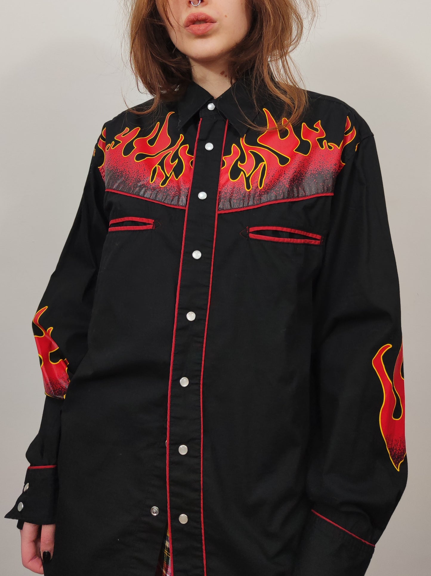 Vintage 100% Cotton Flames Shirt