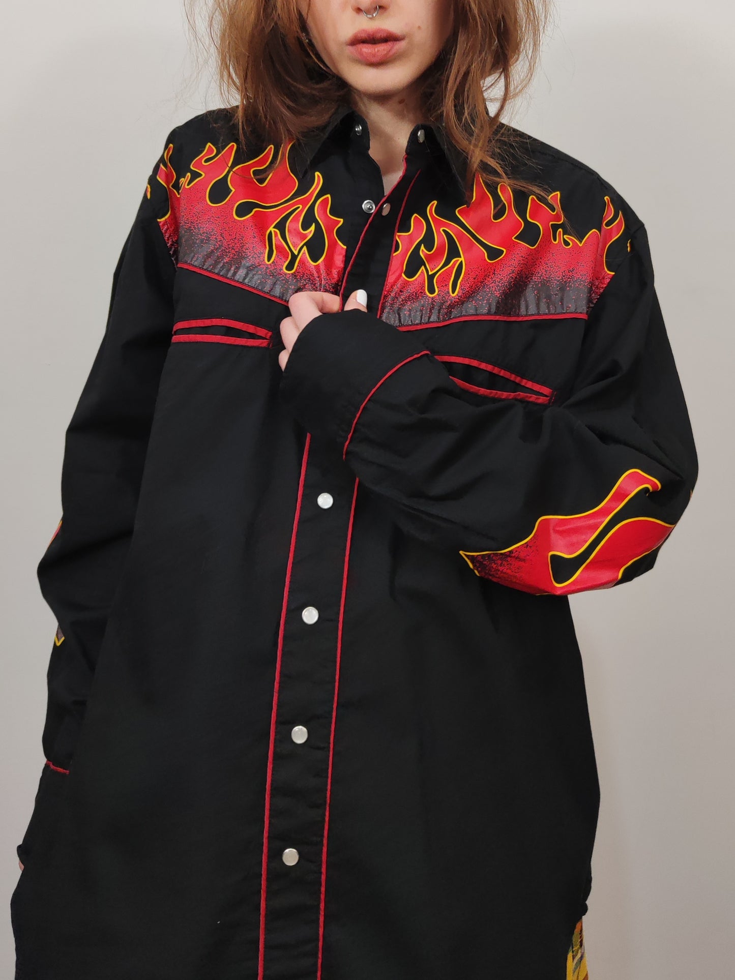 Vintage 100% Cotton Flames Shirt