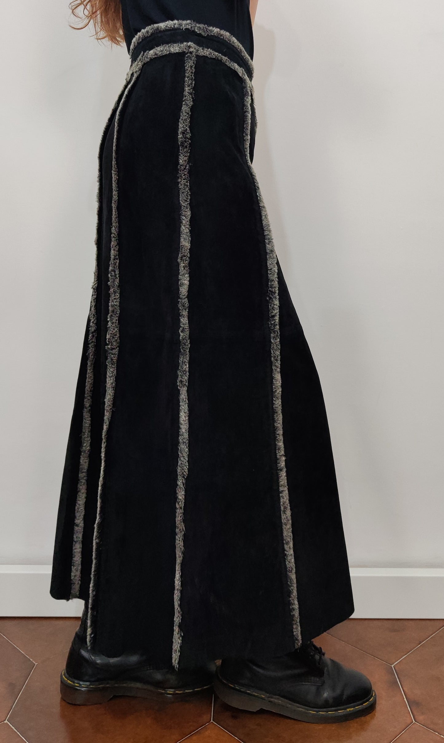 Vintage Leather Long Skirt