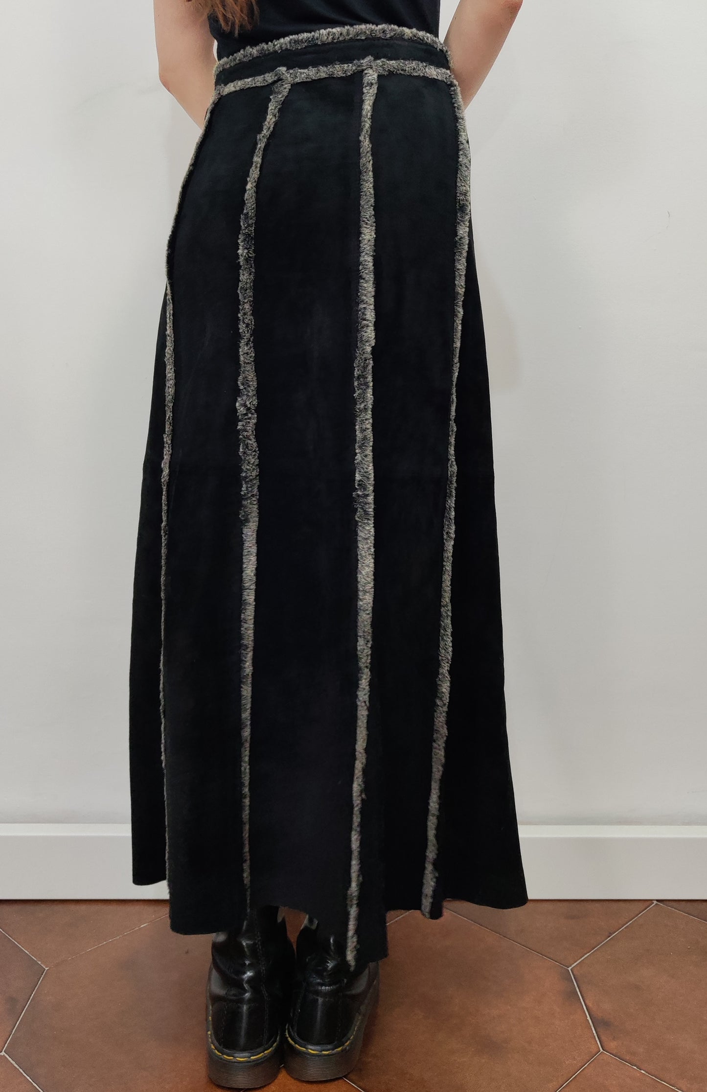 Vintage Leather Long Skirt
