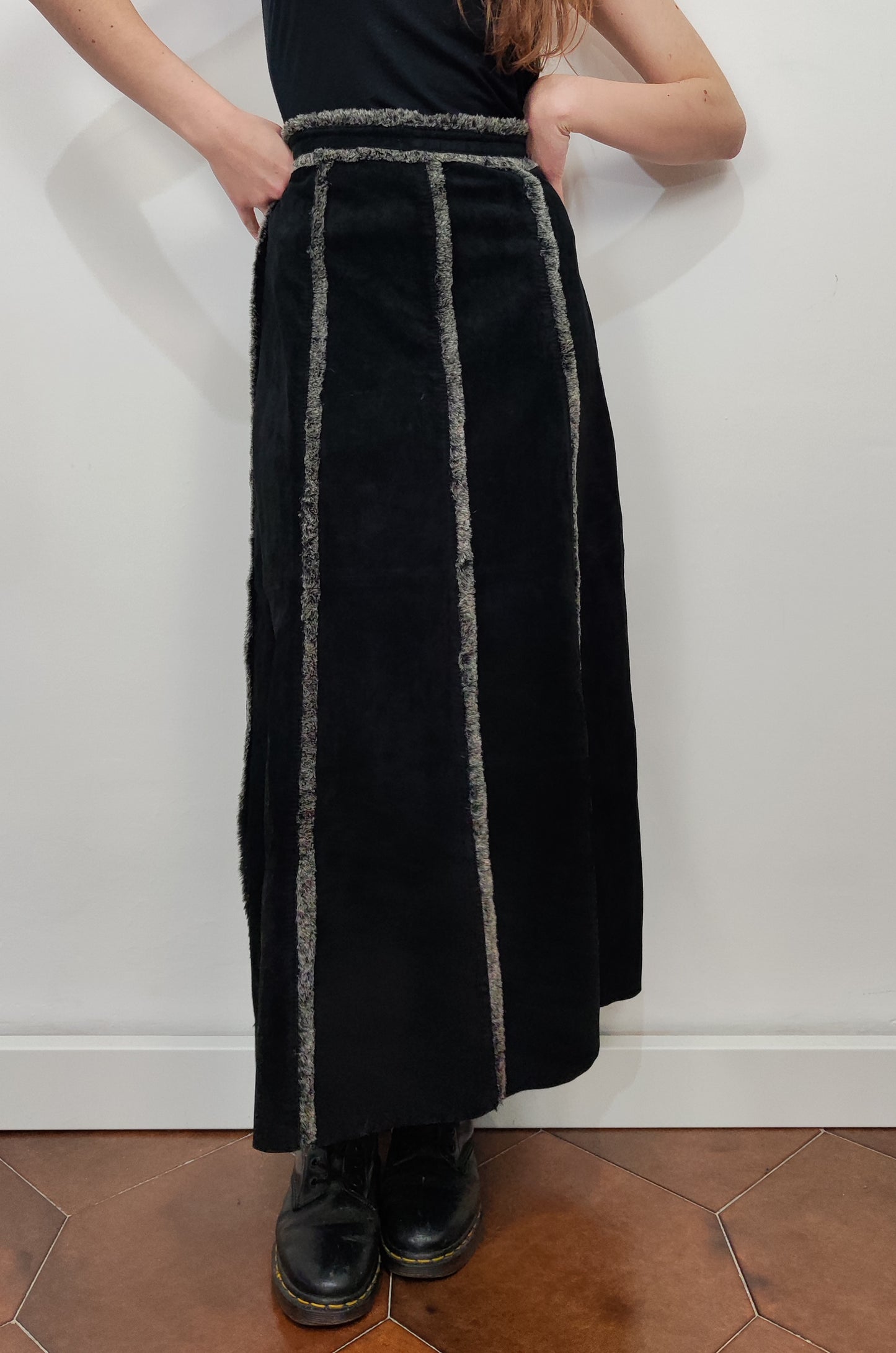 Vintage Leather Long Skirt