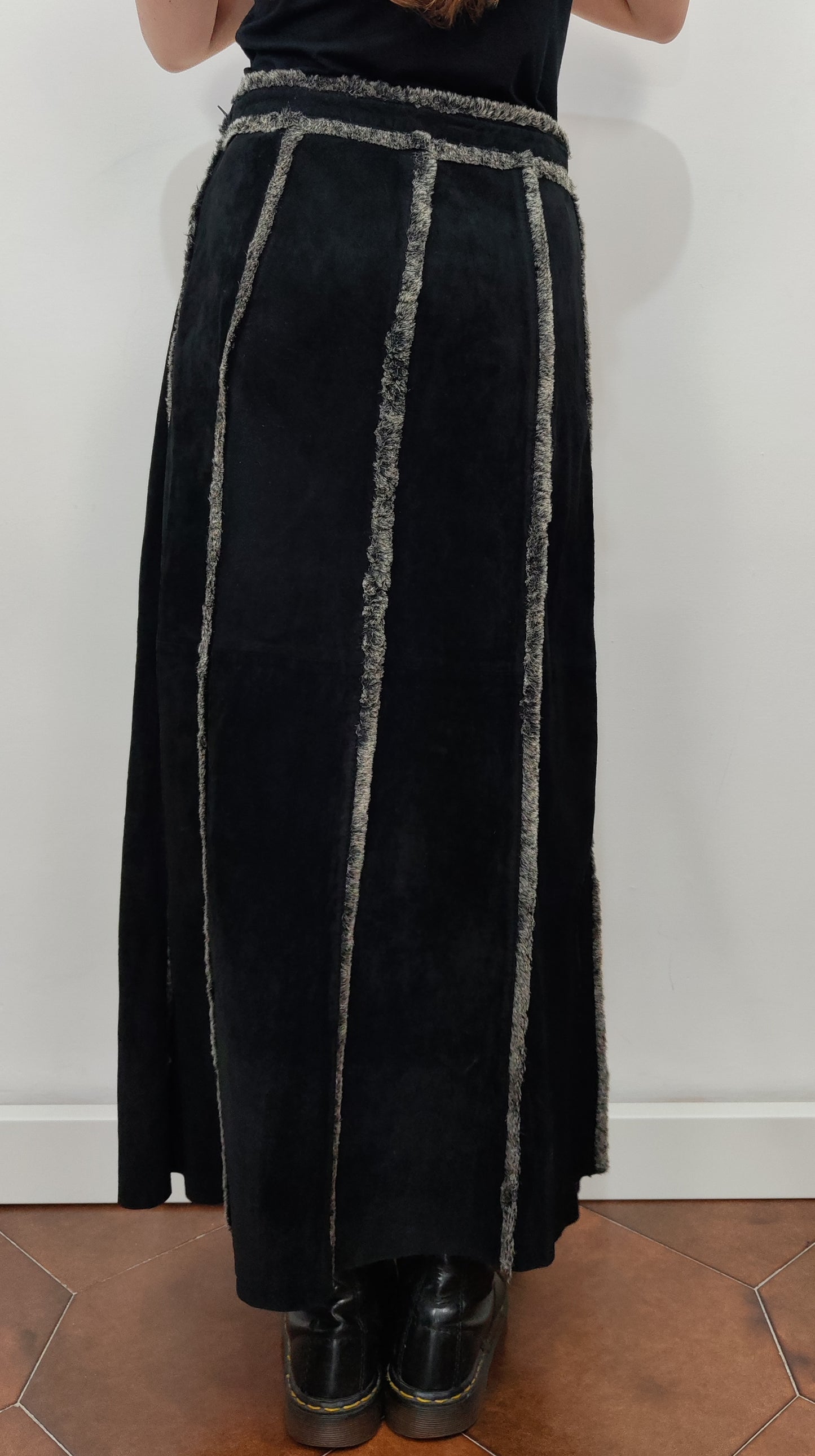 Vintage Leather Long Skirt