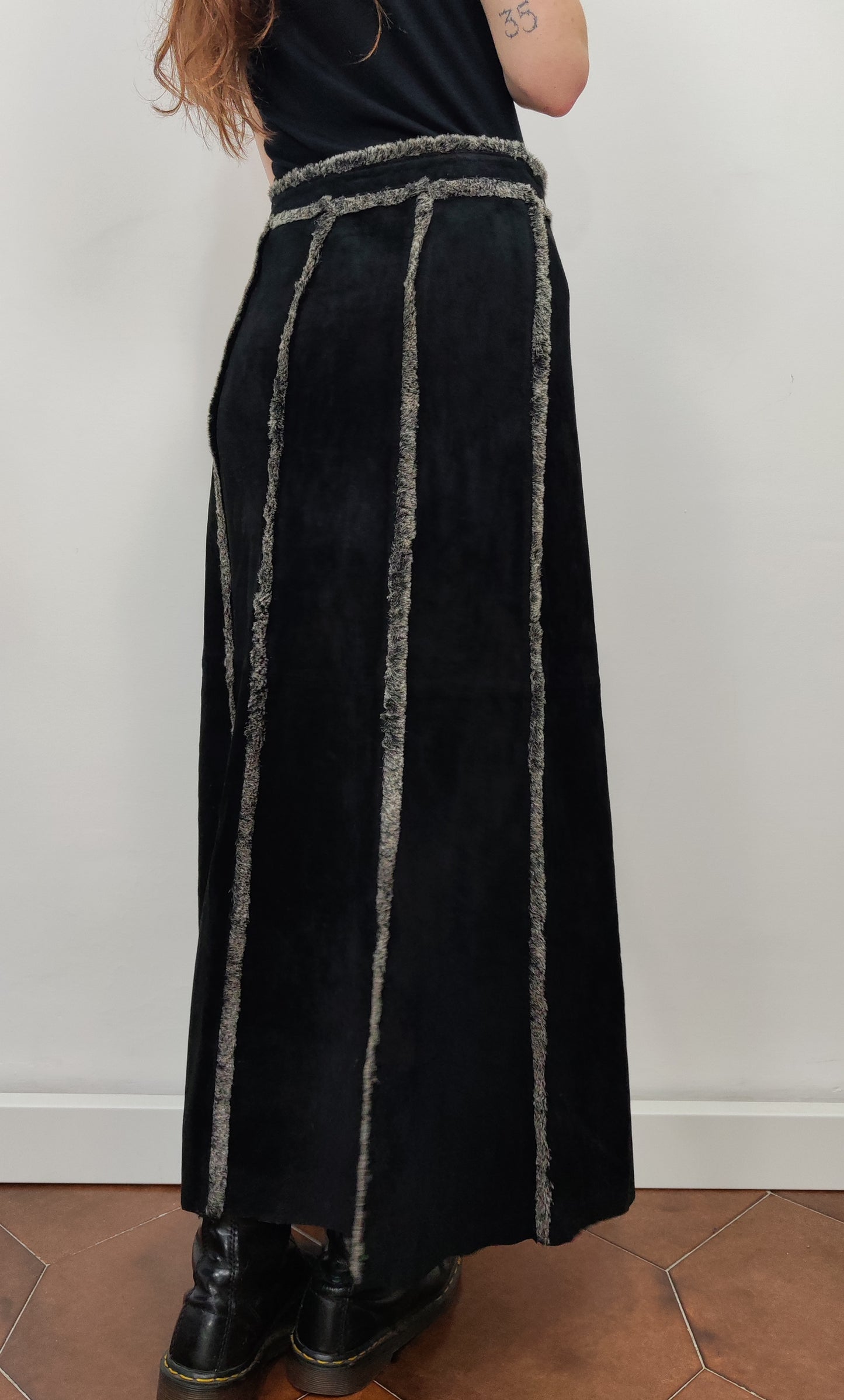 Vintage Leather Long Skirt