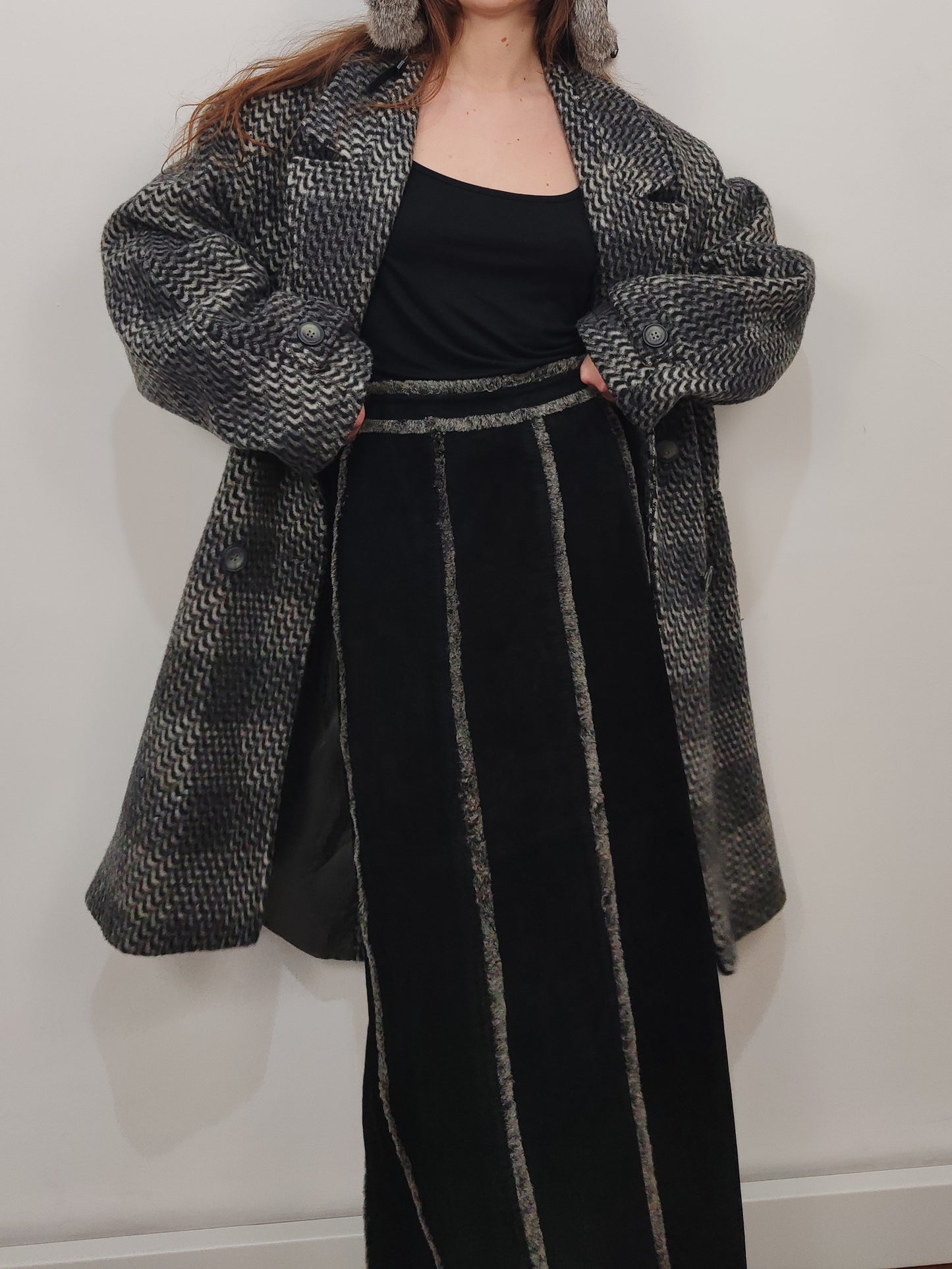 Vintage Leather Long Skirt