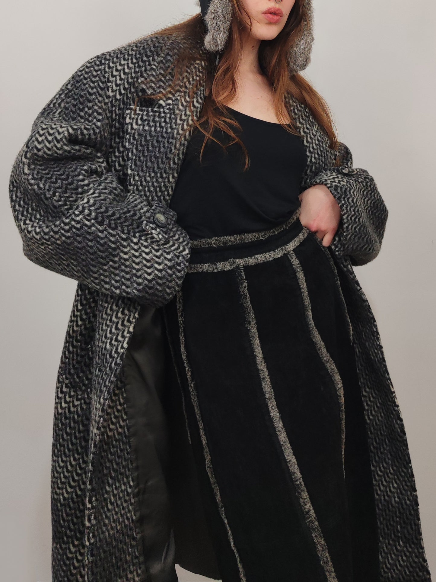 Vintage Leather Long Skirt
