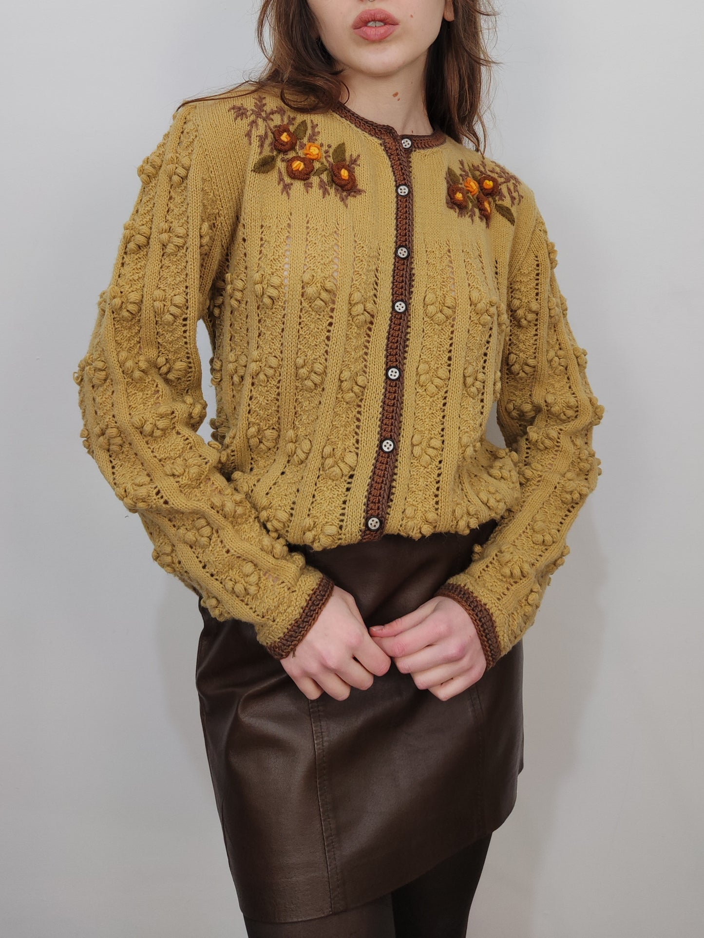 '80s Embroidered Cardigan