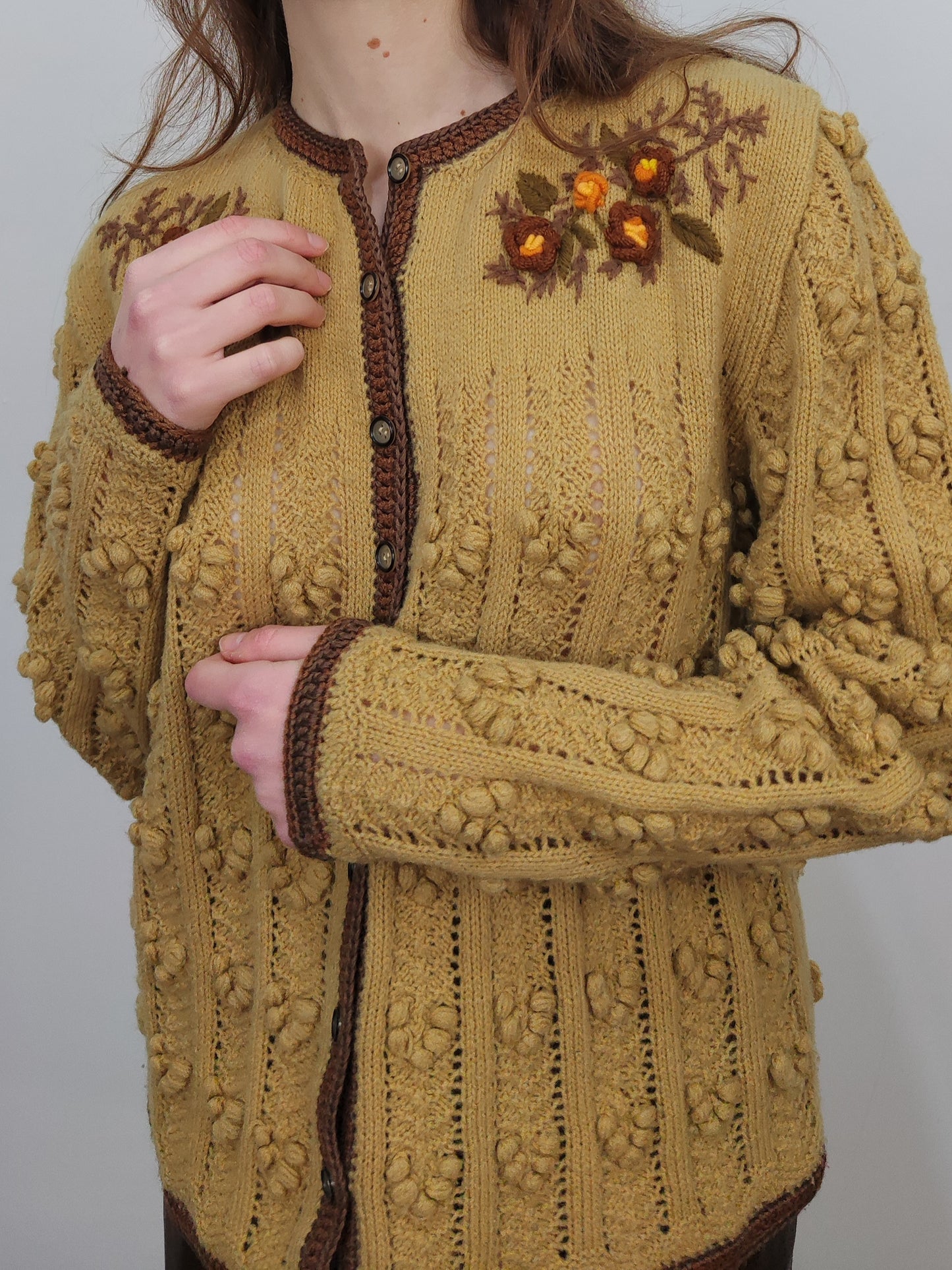 '80s Embroidered Cardigan