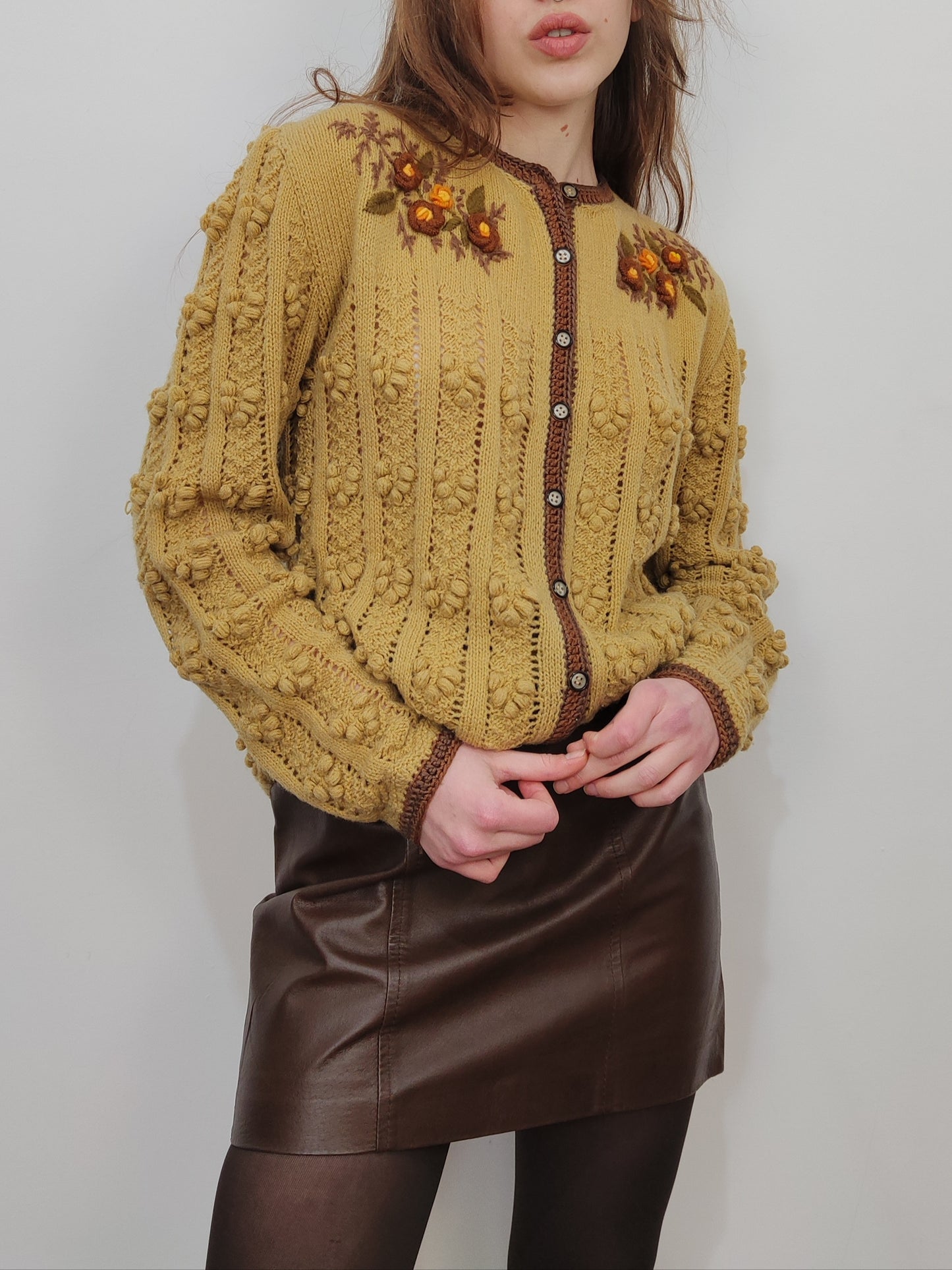 '80s Embroidered Cardigan