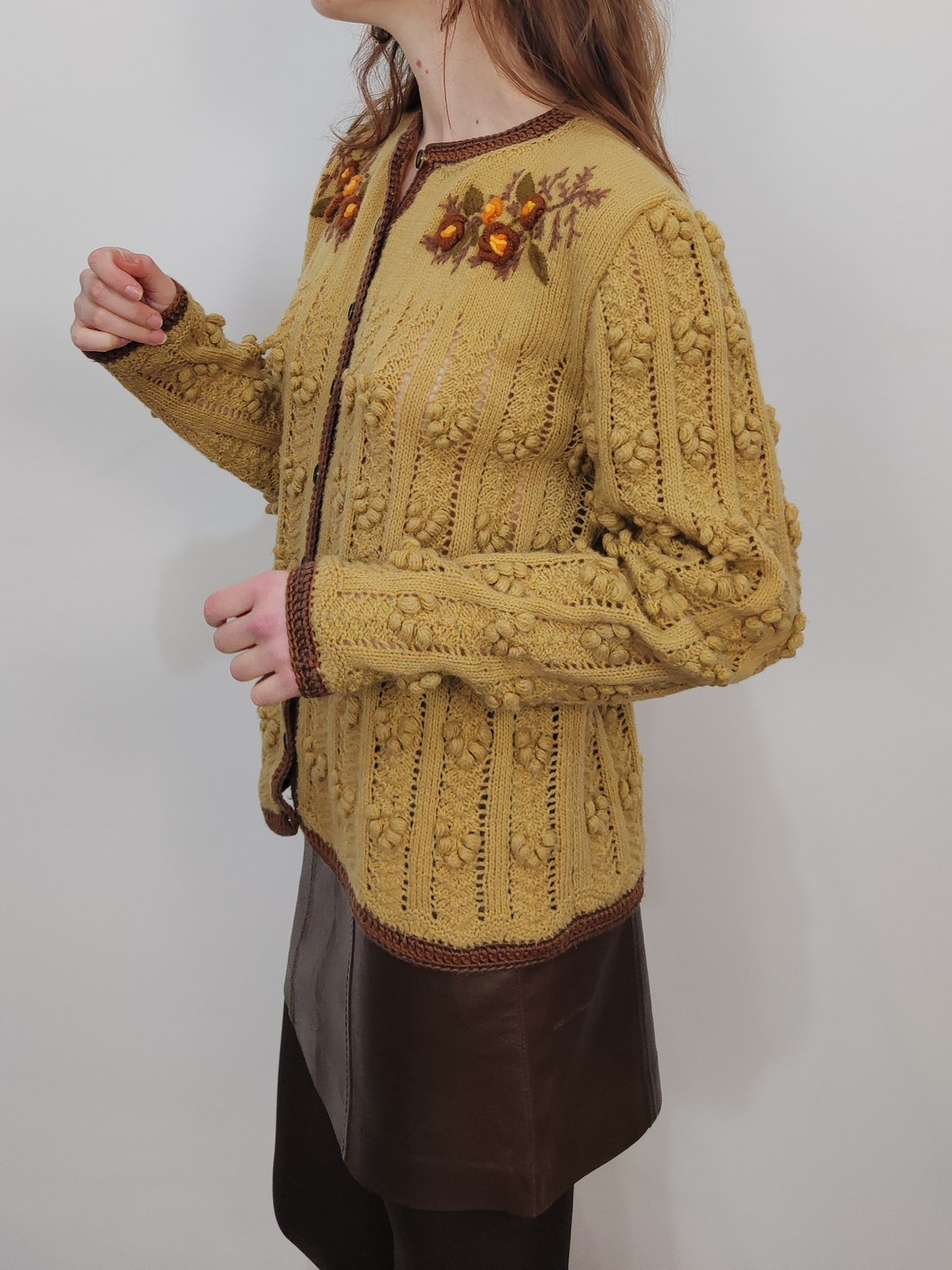 '80s Embroidered Cardigan