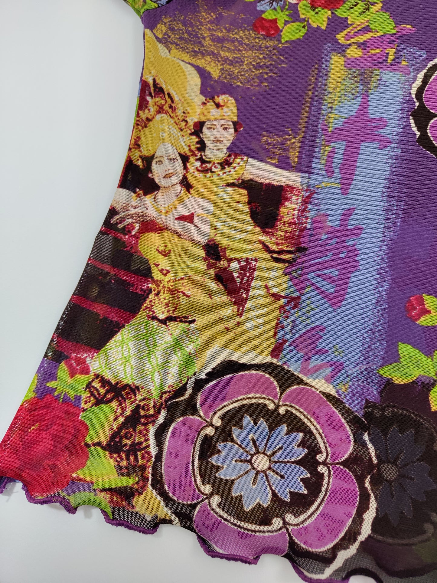 Lettuce-Hem Y2K Mesh Tee