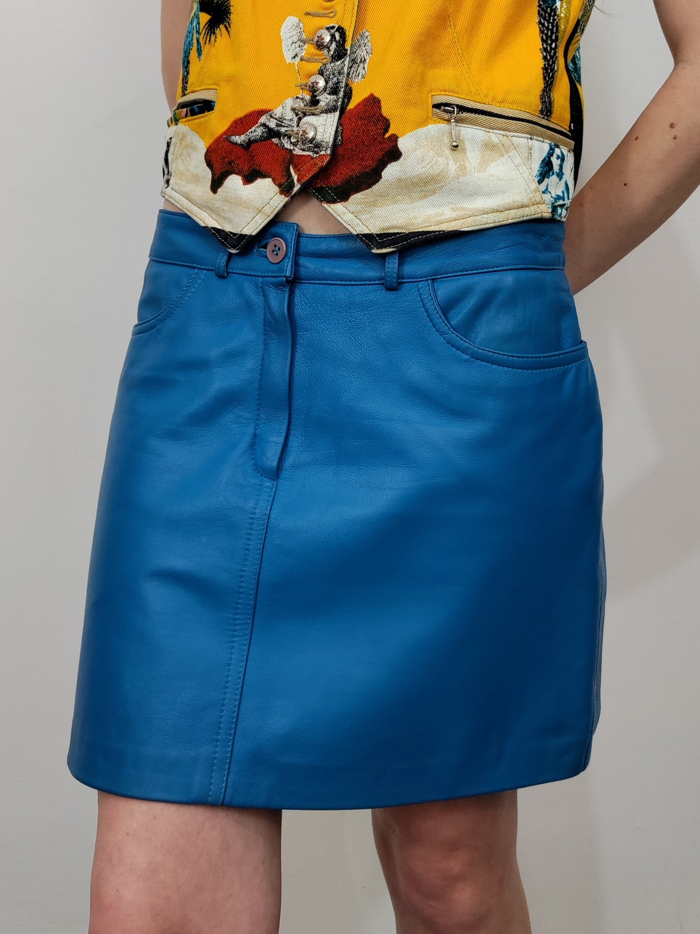 '90s Leather Mini Skirt