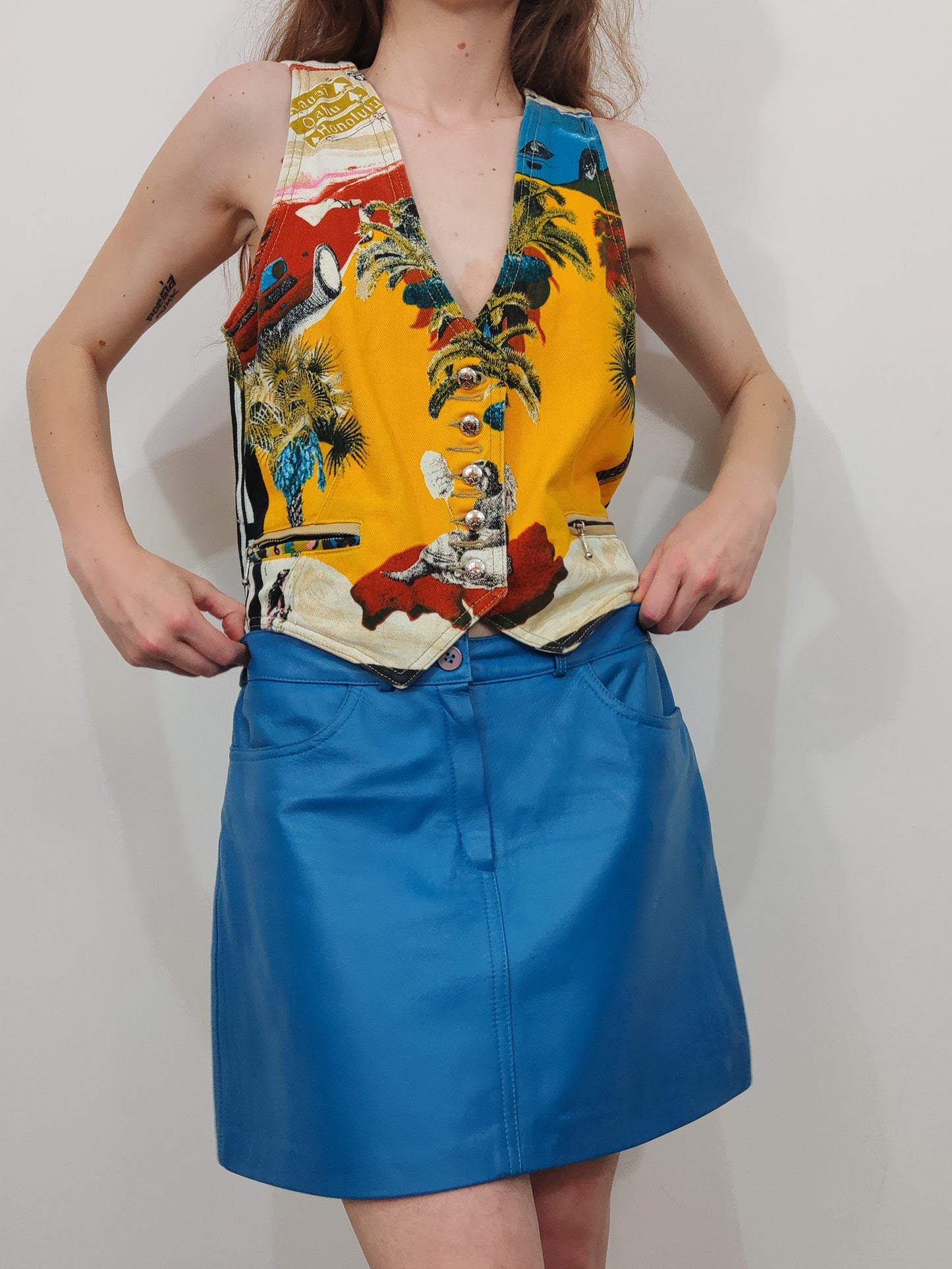 '90s Leather Mini Skirt