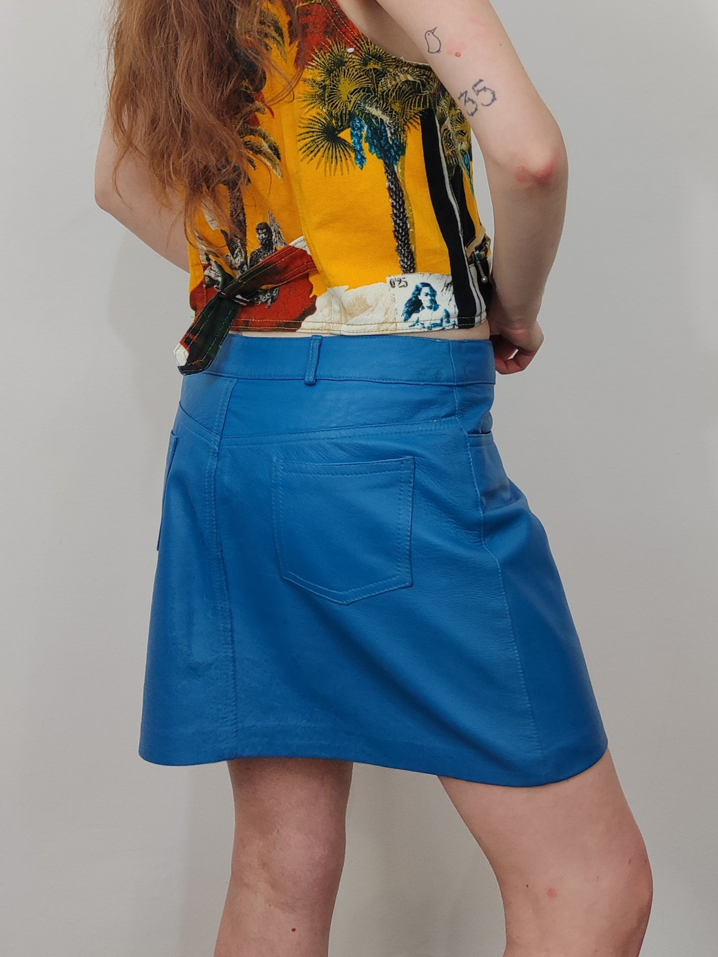 '90s Leather Mini Skirt