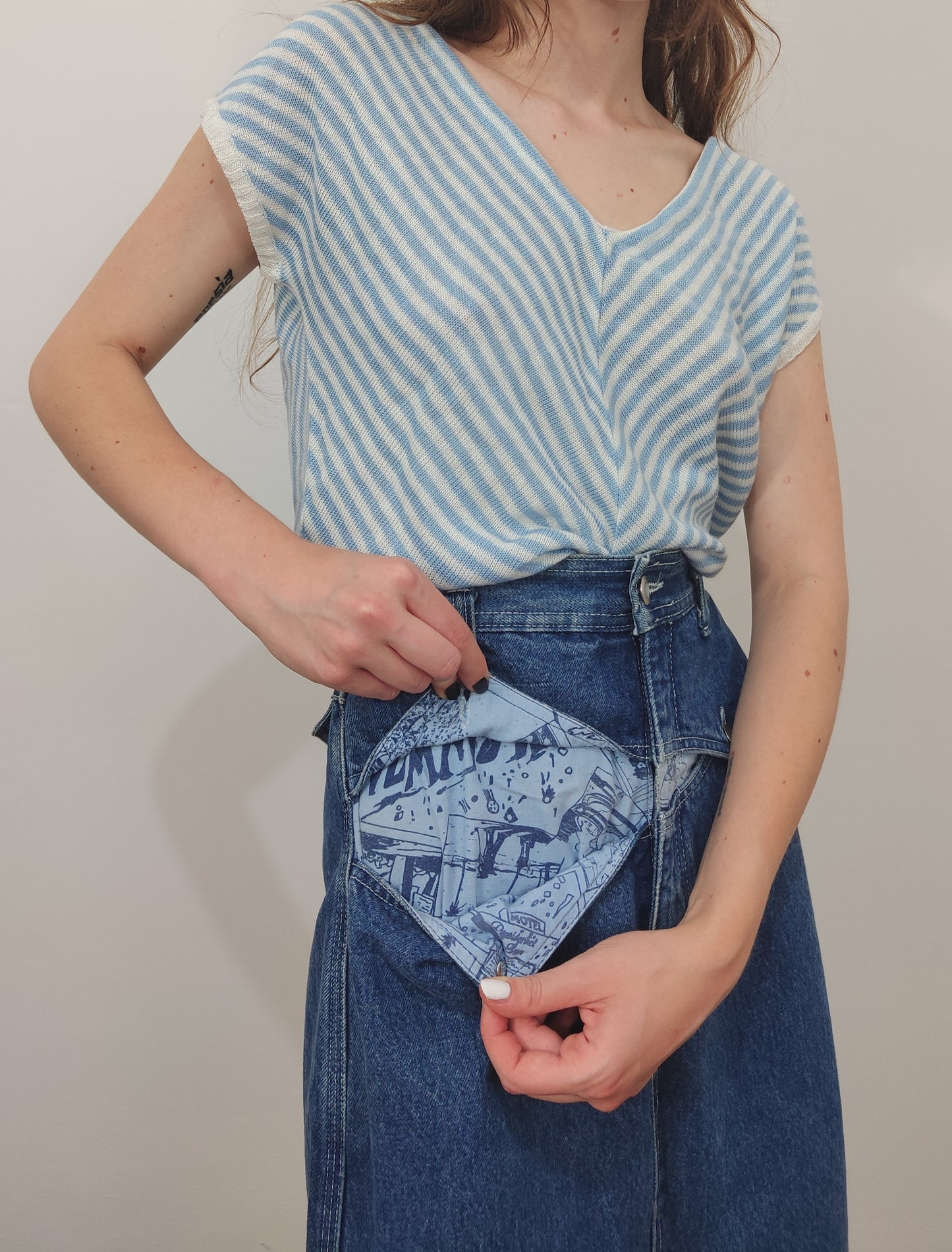 '80s Longuette Denim Skirt