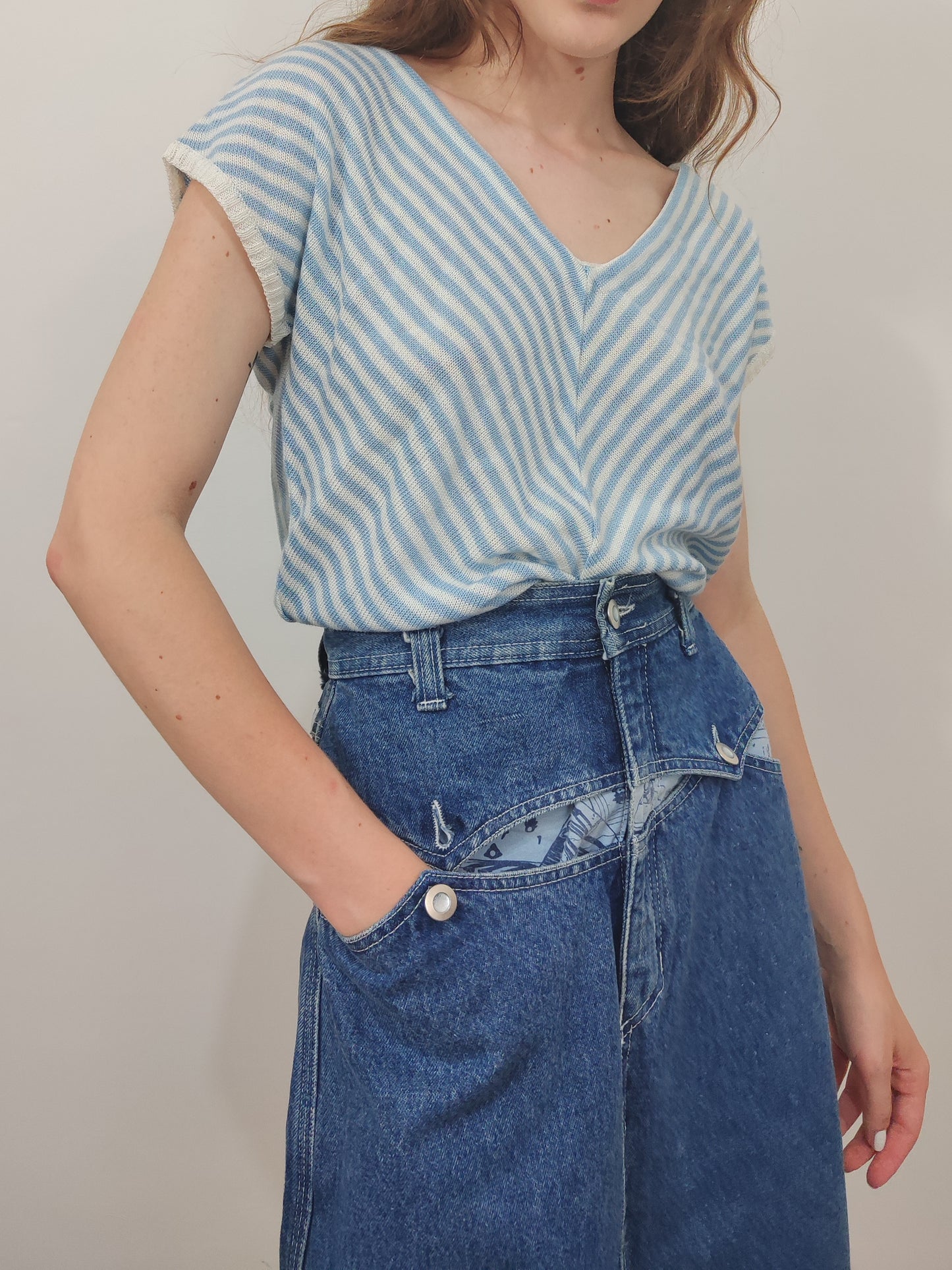 '80s Longuette Denim Skirt