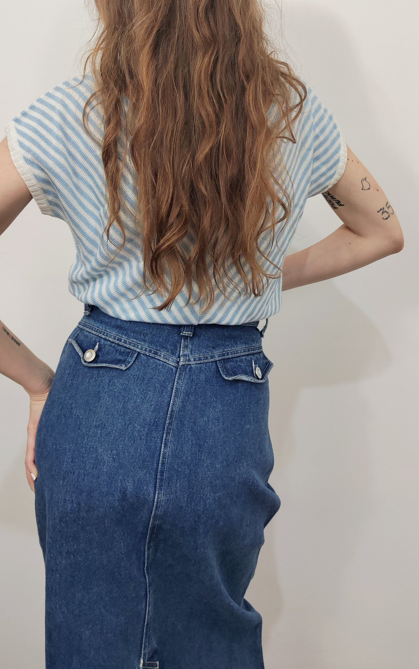 '80s Longuette Denim Skirt