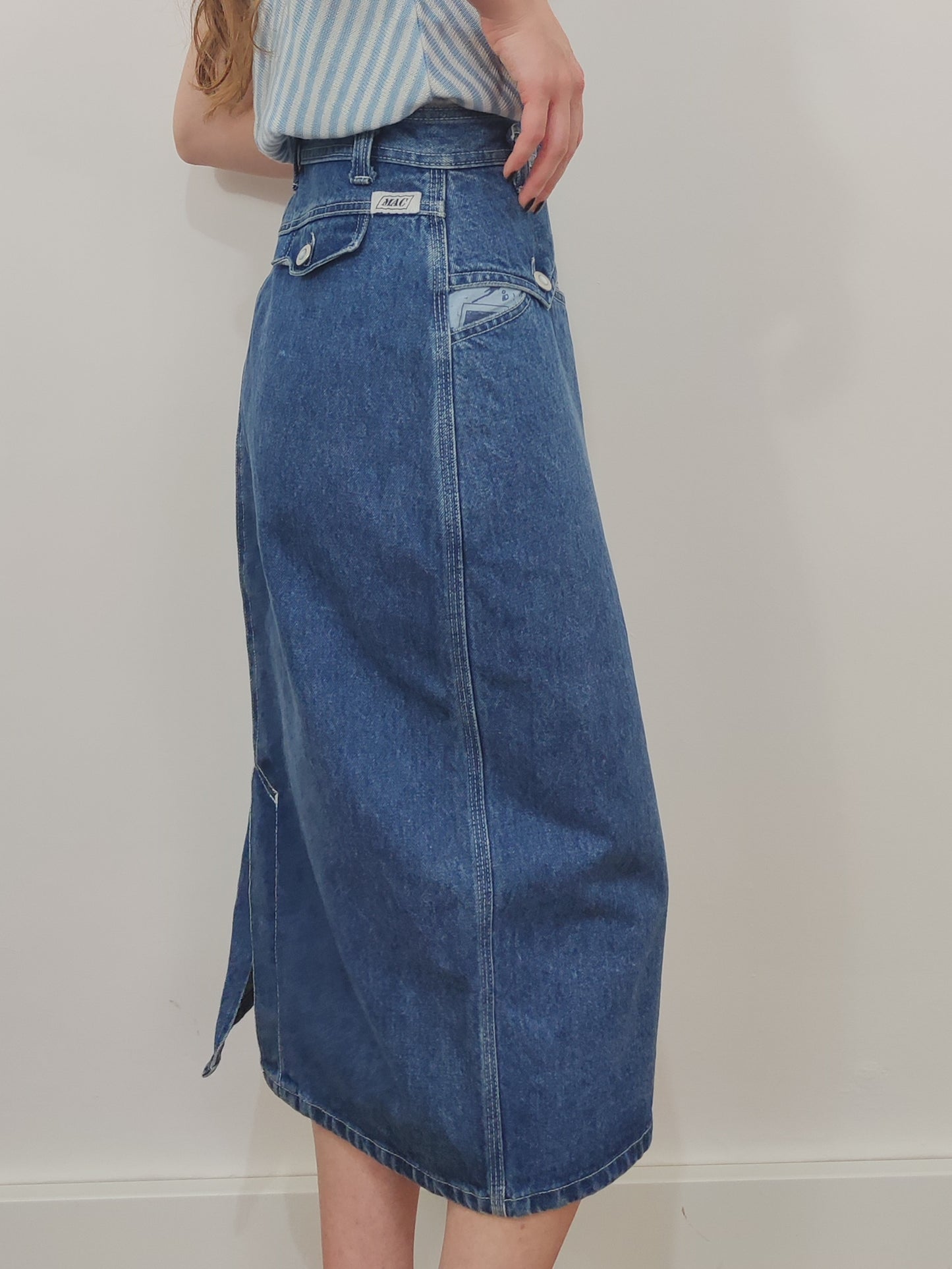 '80s Longuette Denim Skirt