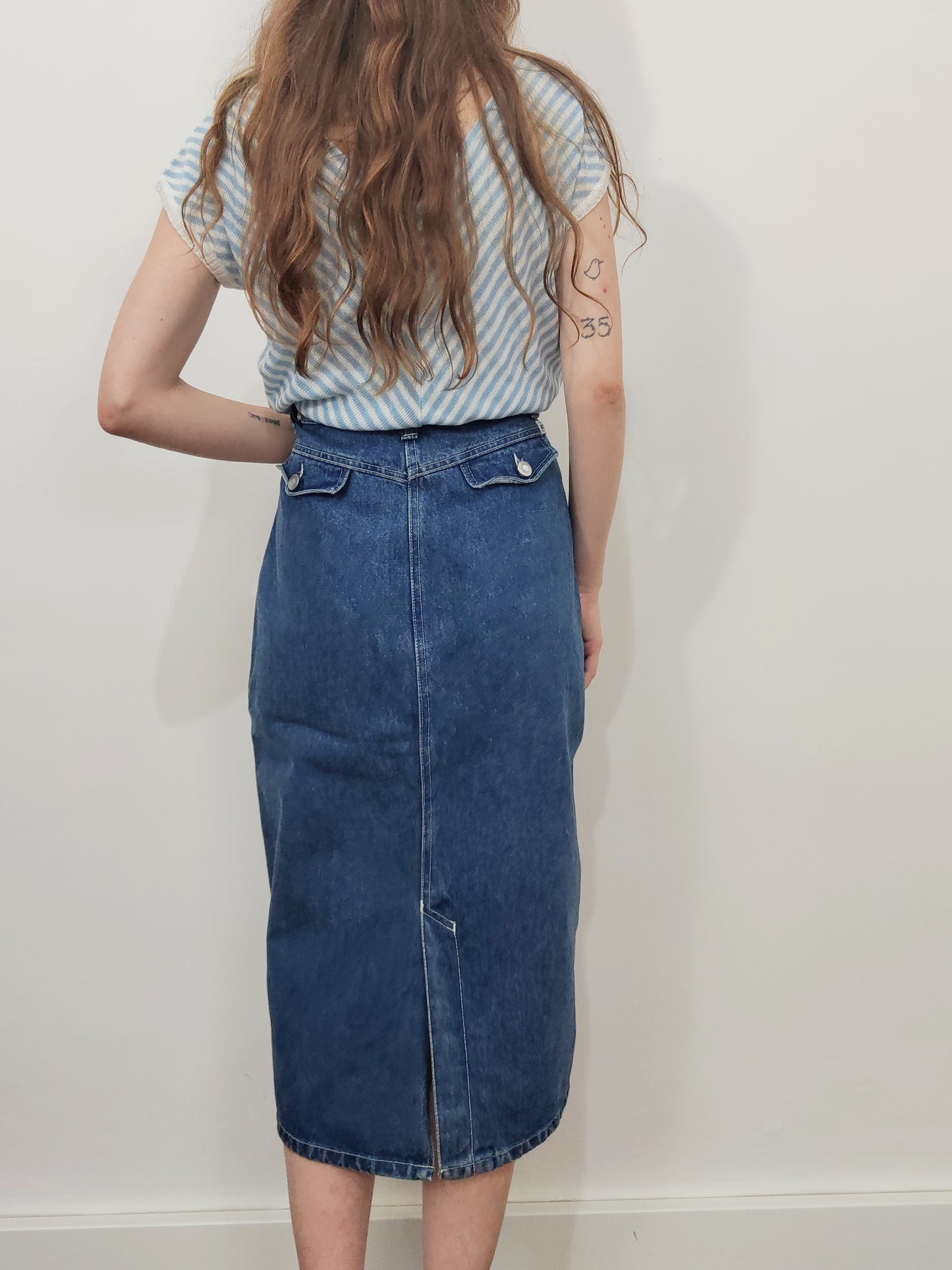 '80s Longuette Denim Skirt