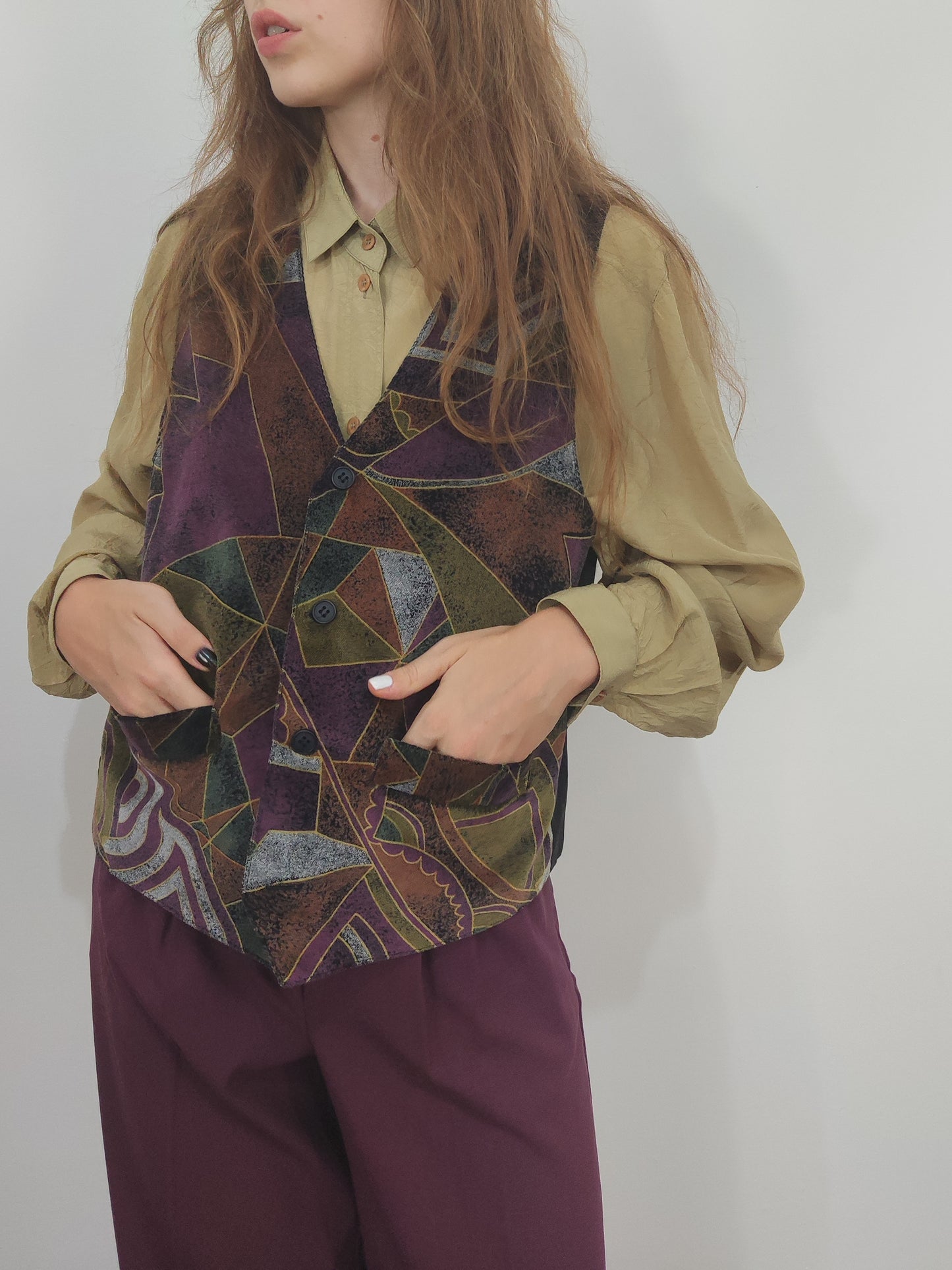 '80s Vintage Velour Vest