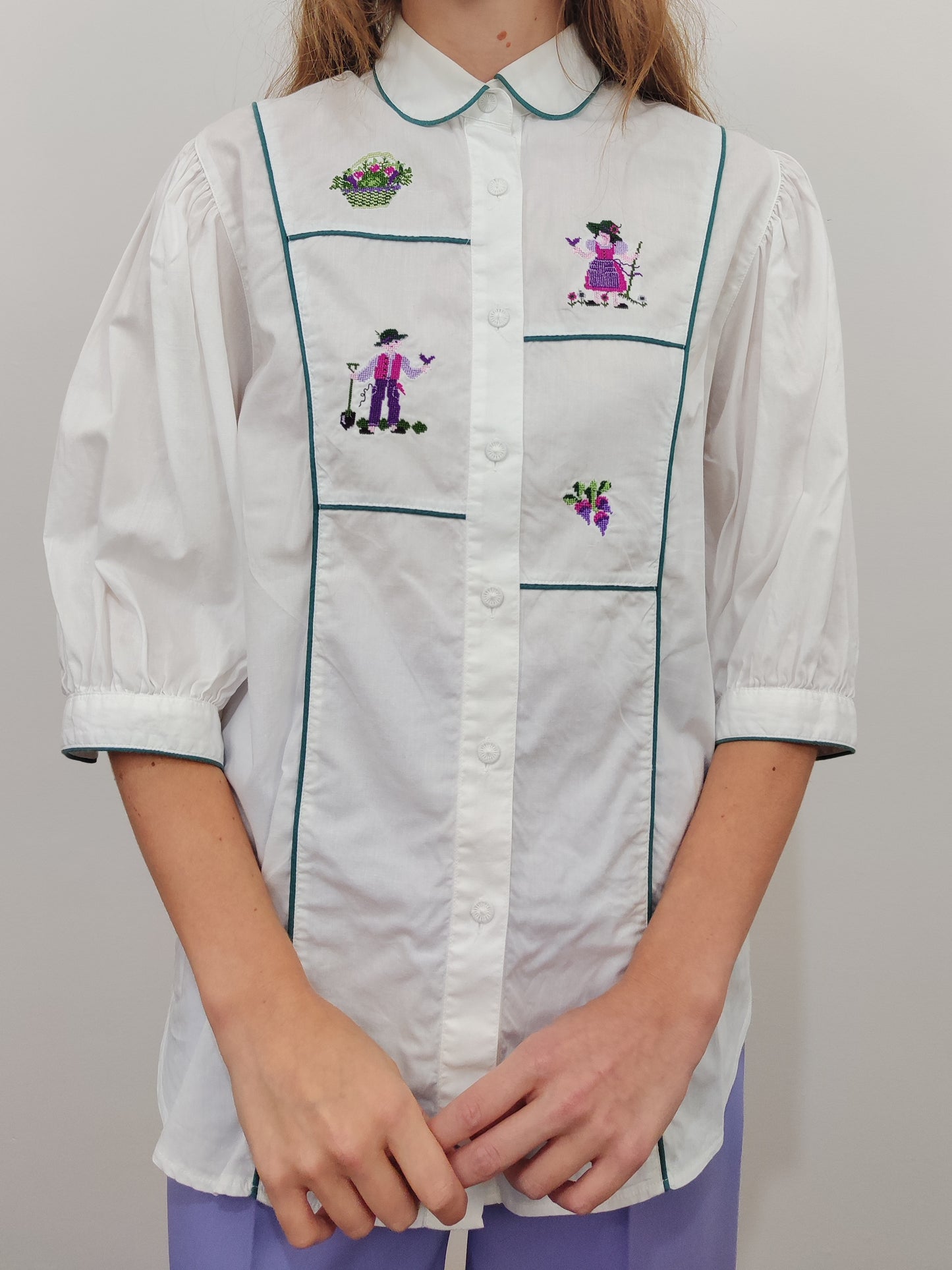'80s Vintage Embroidered Shirt