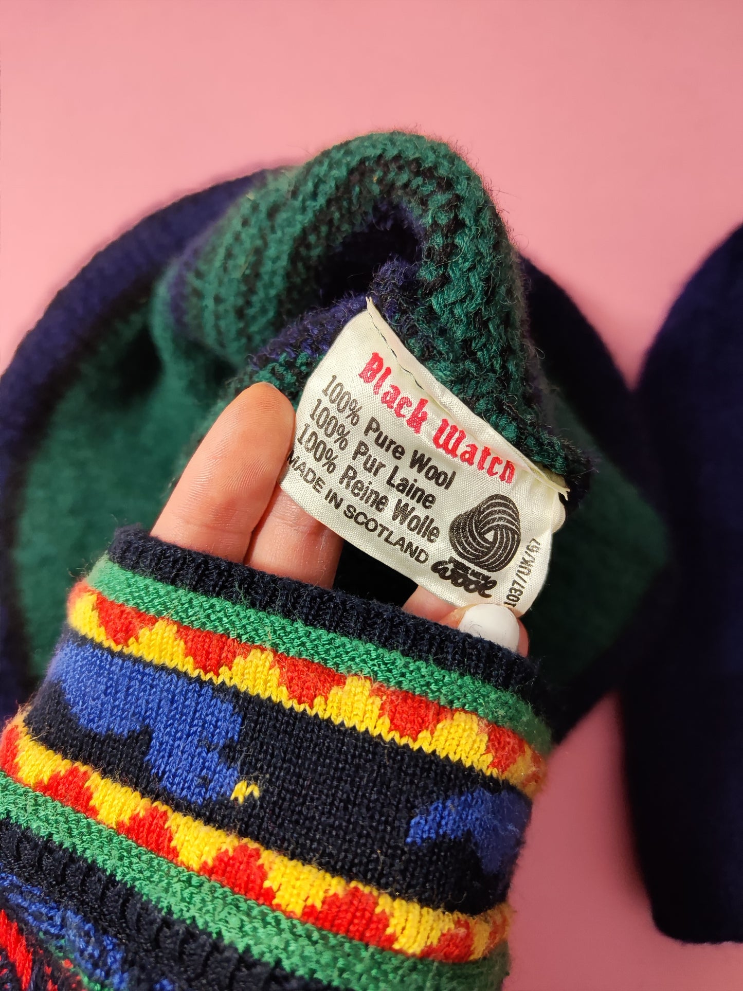 '80s Unisex Black Watch Wool Cloche