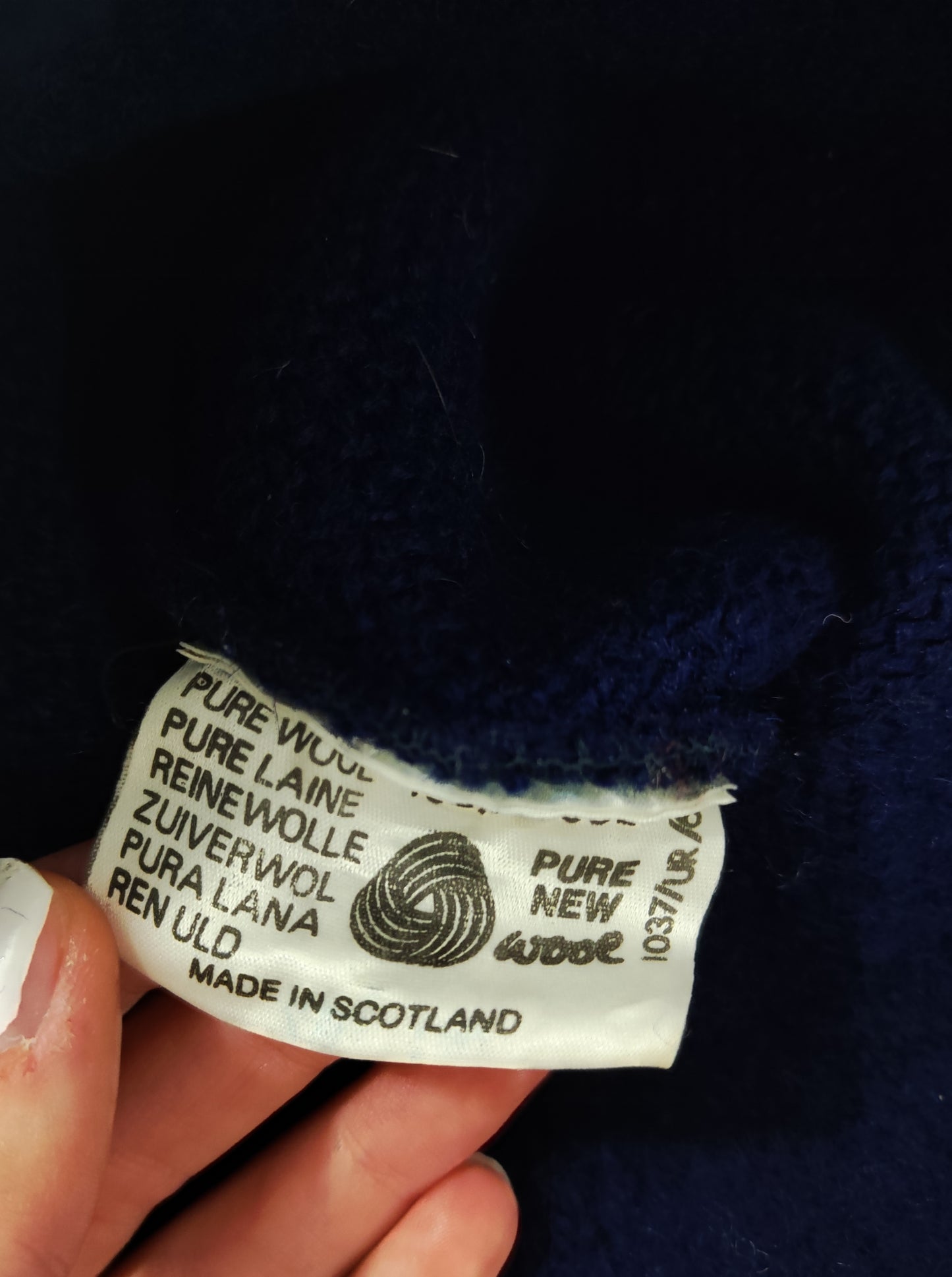 '80s Pure Wool Navy Cloche Hat