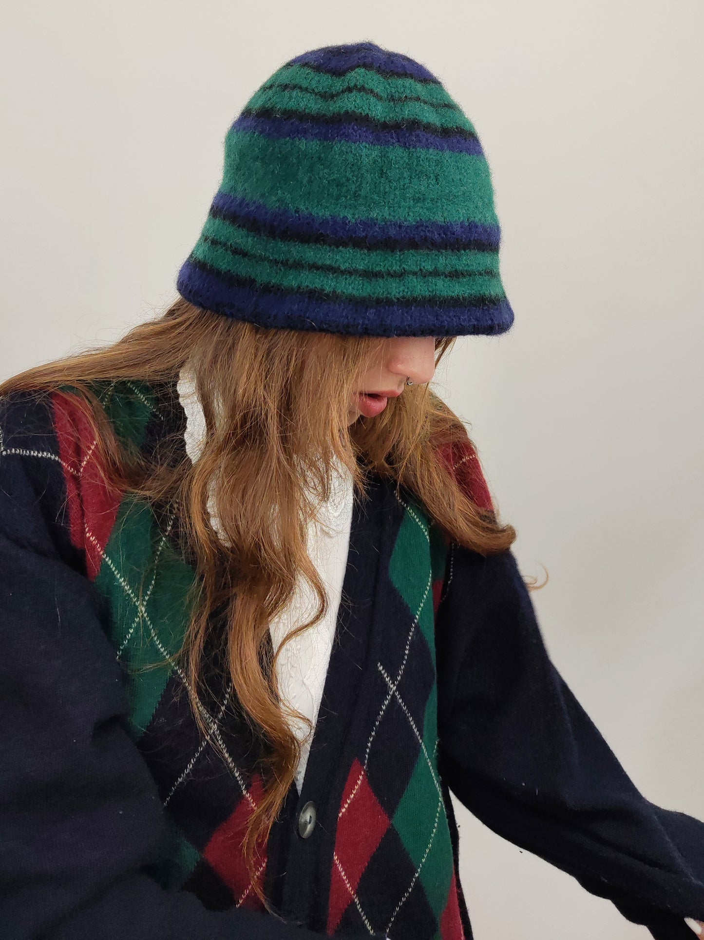 '80s Unisex Black Watch Wool Cloche