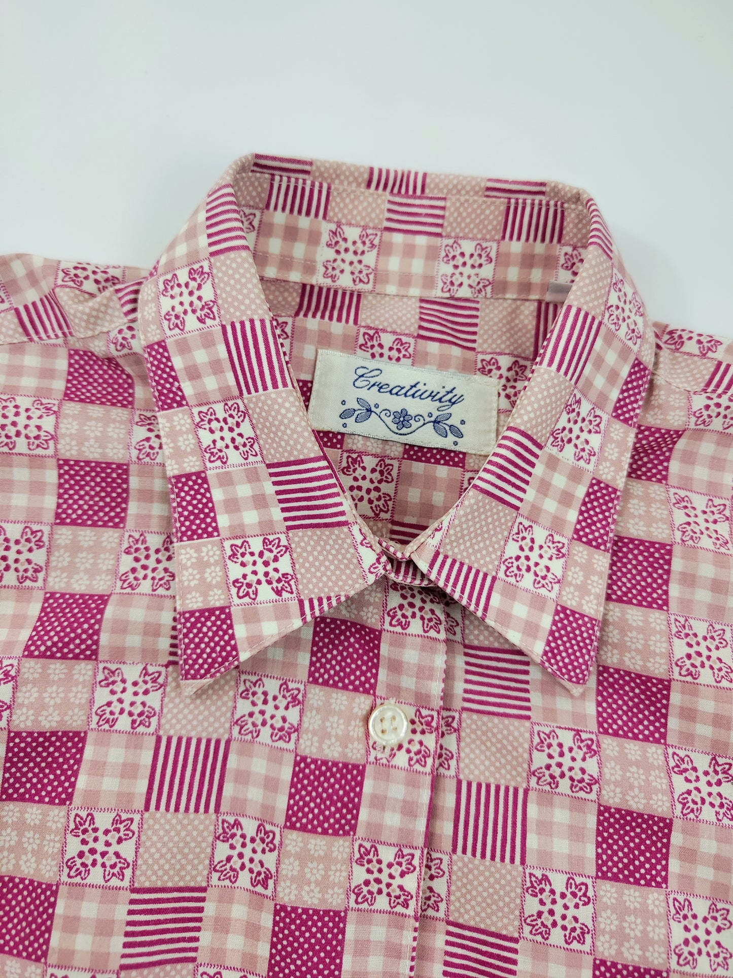 '90s Pink Checkered Shirt
