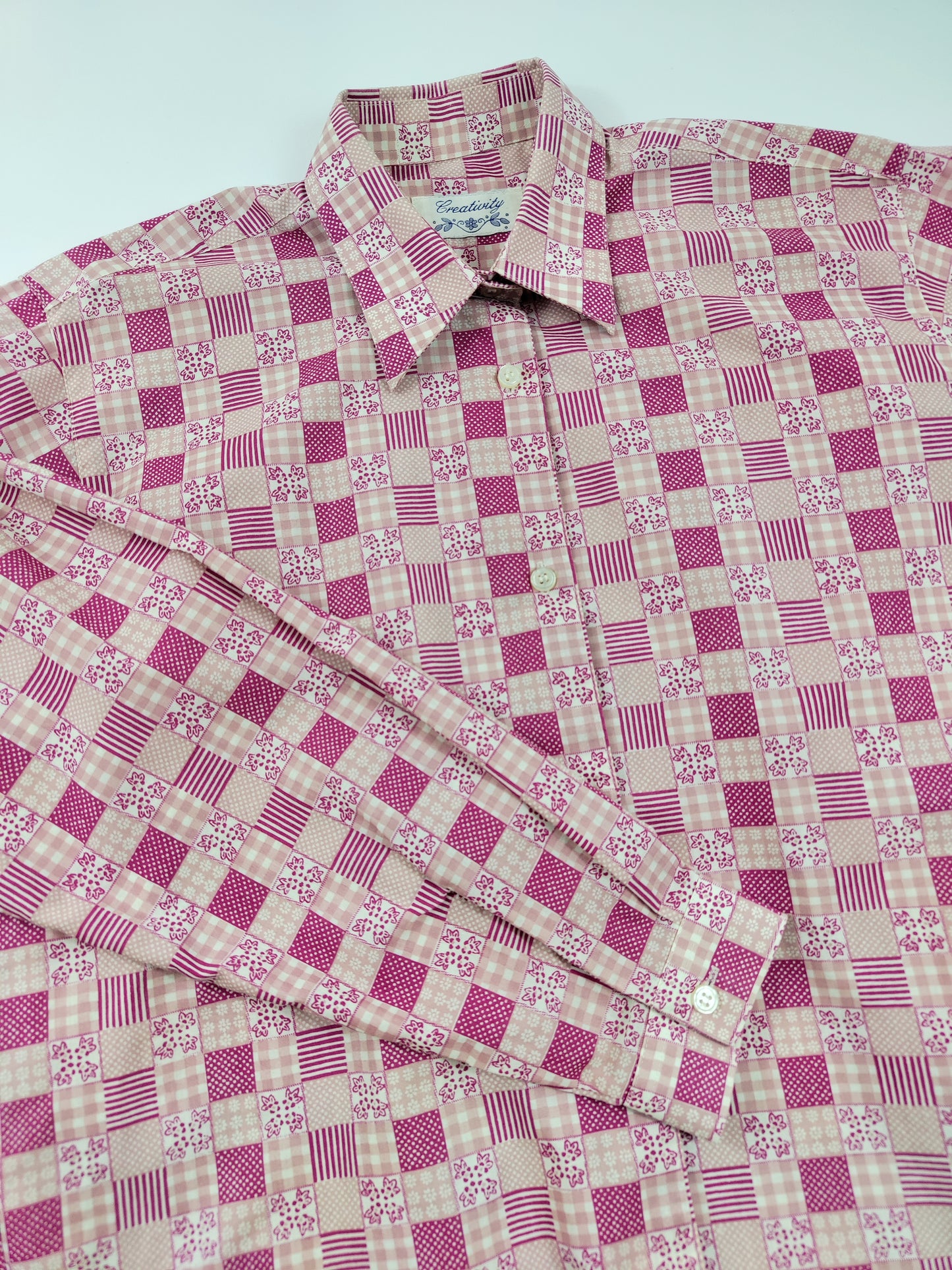 '90s Pink Checkered Shirt