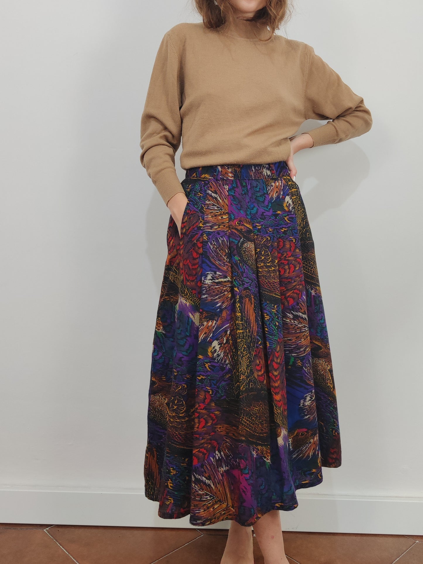 Archive - Virgin Wool Print Skirt