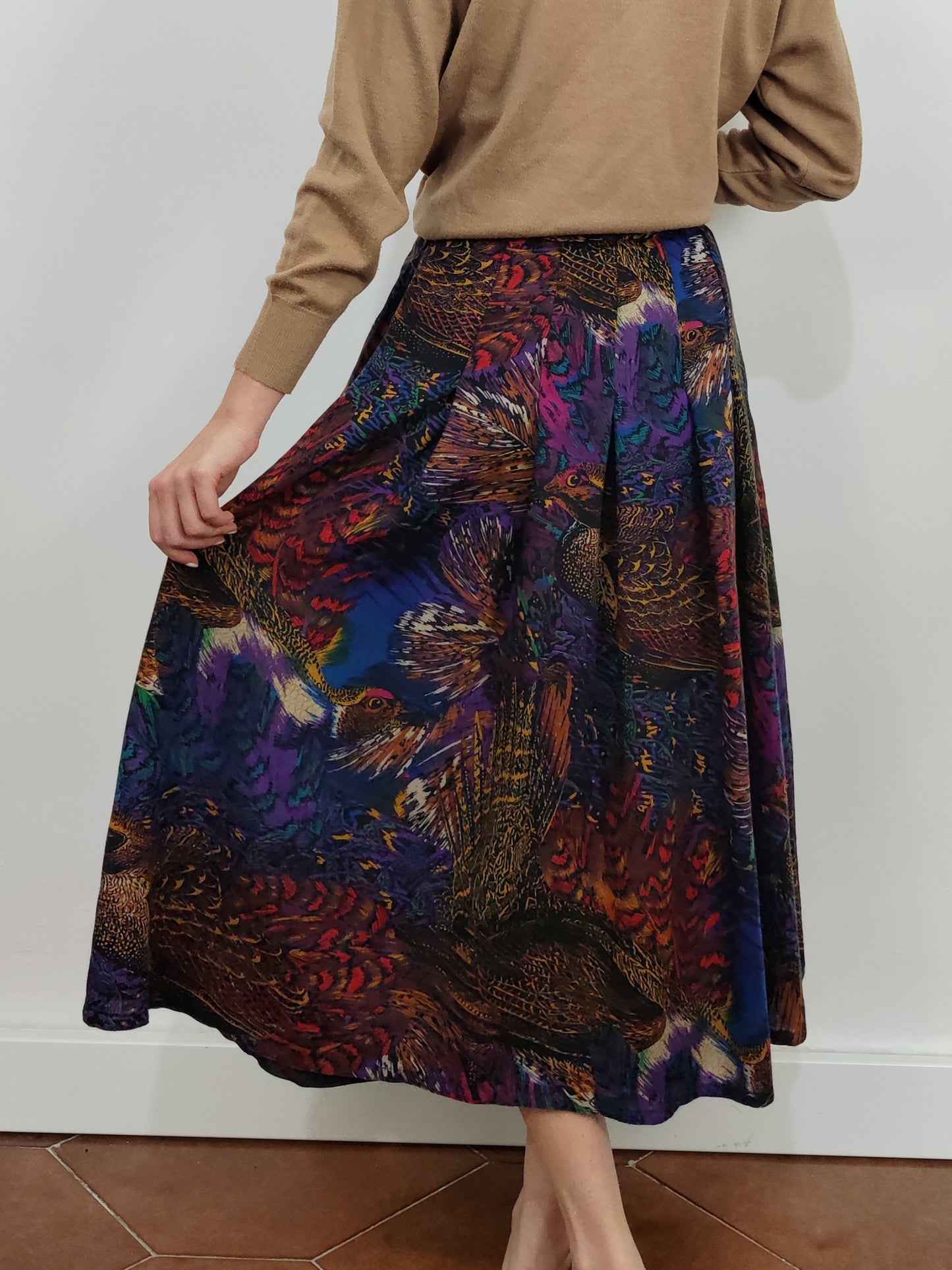Archive - Virgin Wool Print Skirt