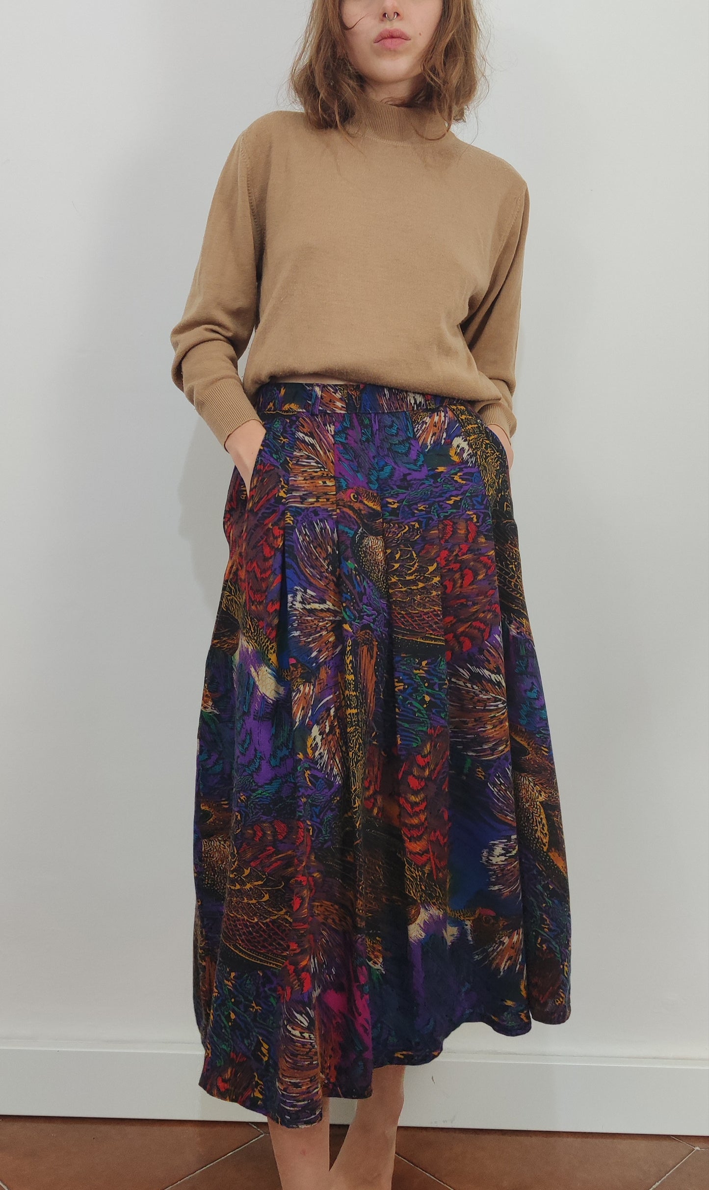 Archive - Virgin Wool Print Skirt