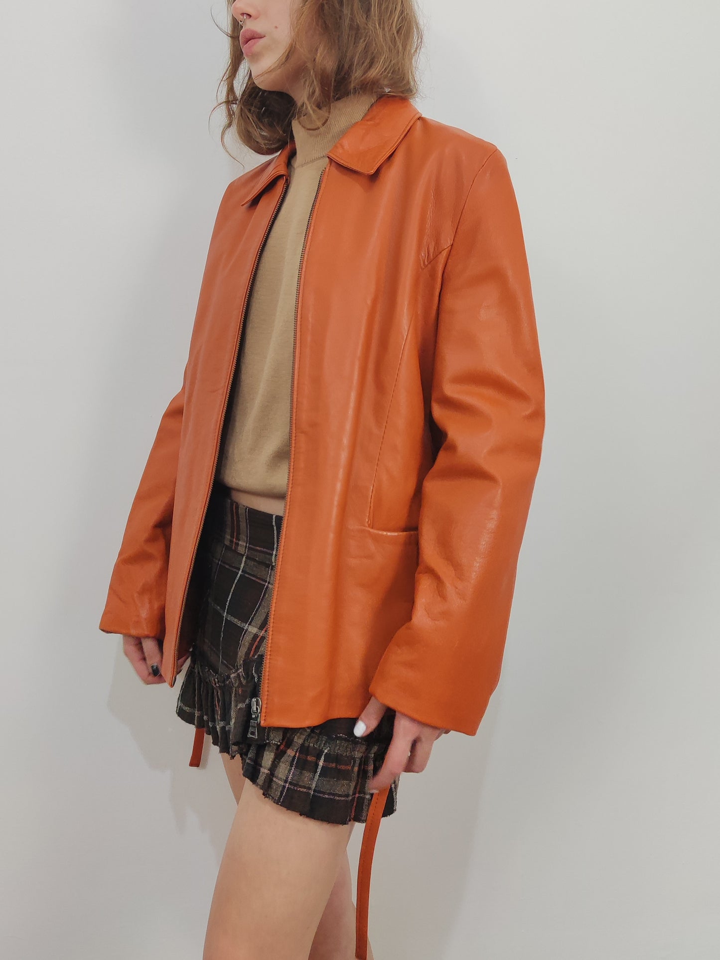 Pumpkin Leather Jacket